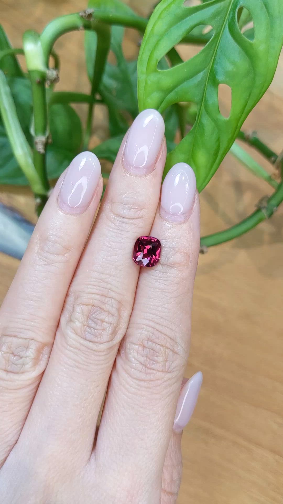 2.46 Ct. Purplish Pink Garnet from Tanzania Size Video