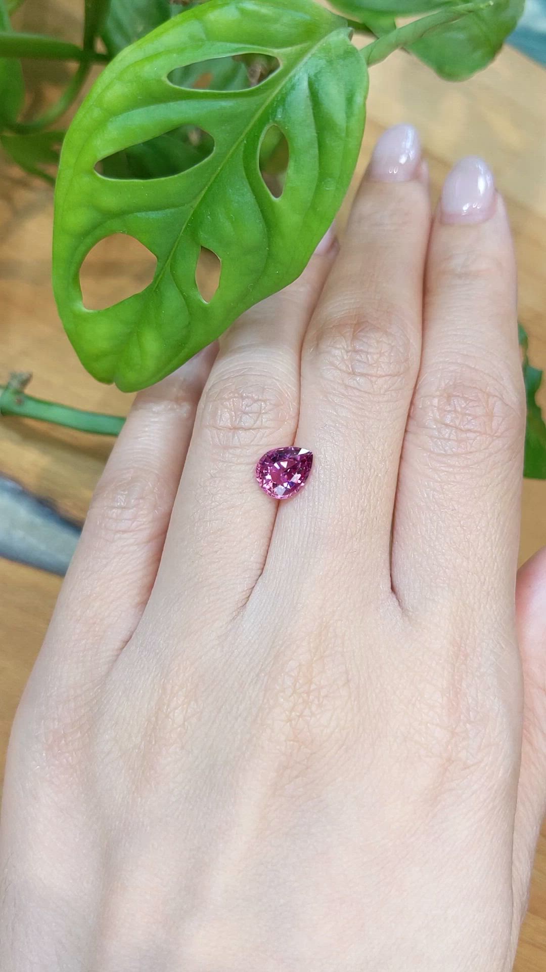 1.87 Ct. Purplish Pink Garnet from Tanzania Size Video