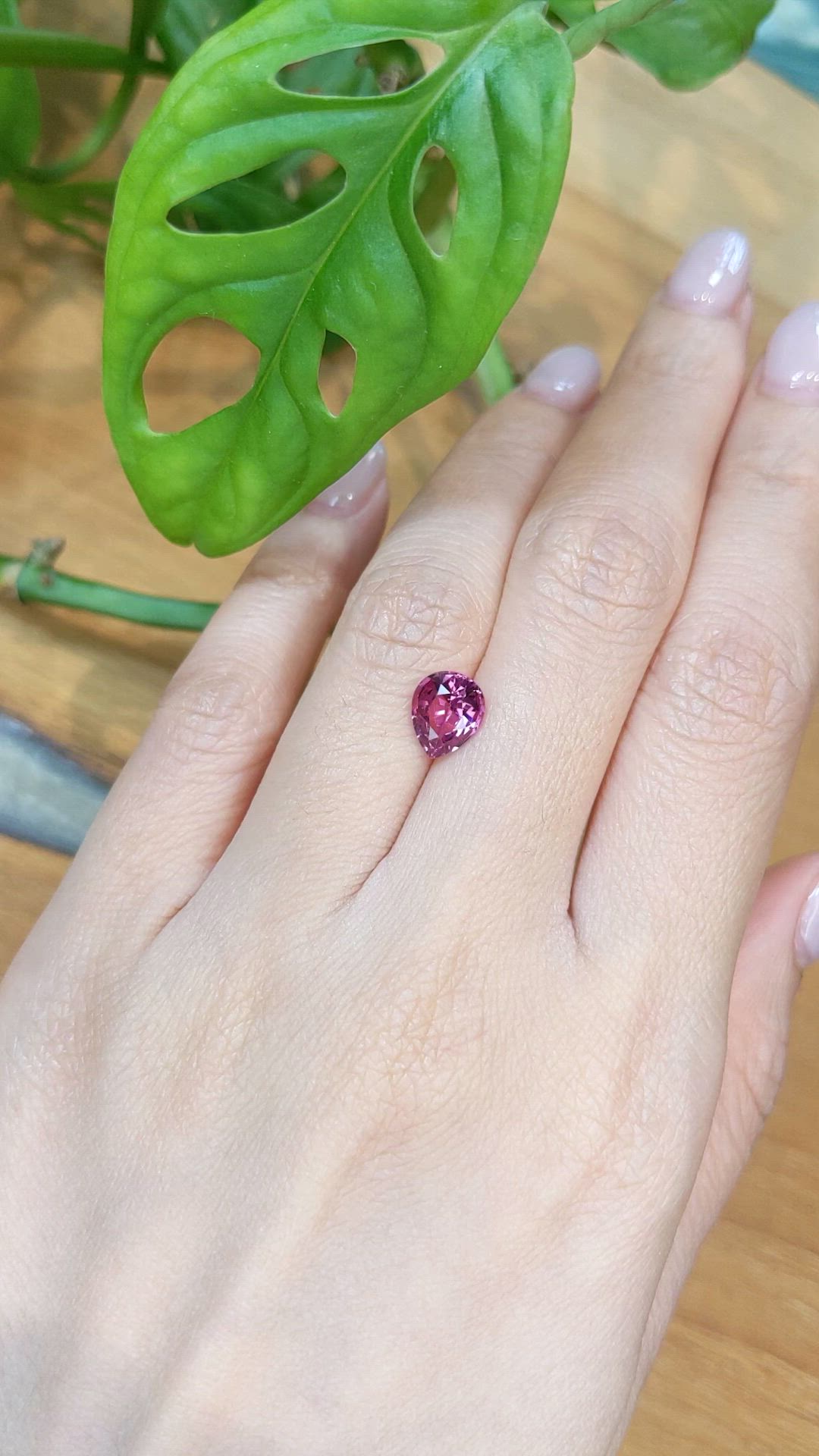 1.87 Ct. Purplish Pink Garnet from Tanzania Size Video