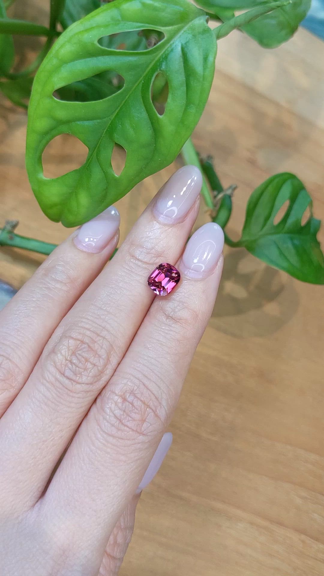 2.64 Ct. Pinkish Purple Garnet from Tanzania Size Video