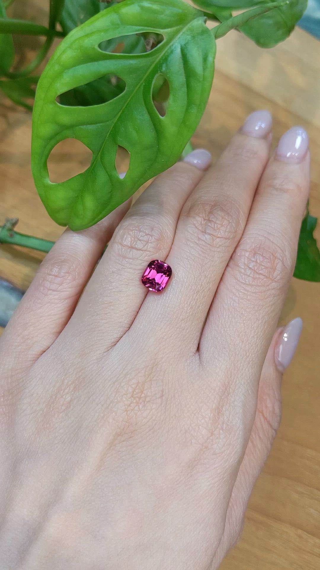 2.64 Ct. Pinkish Purple Garnet from Tanzania Size Video