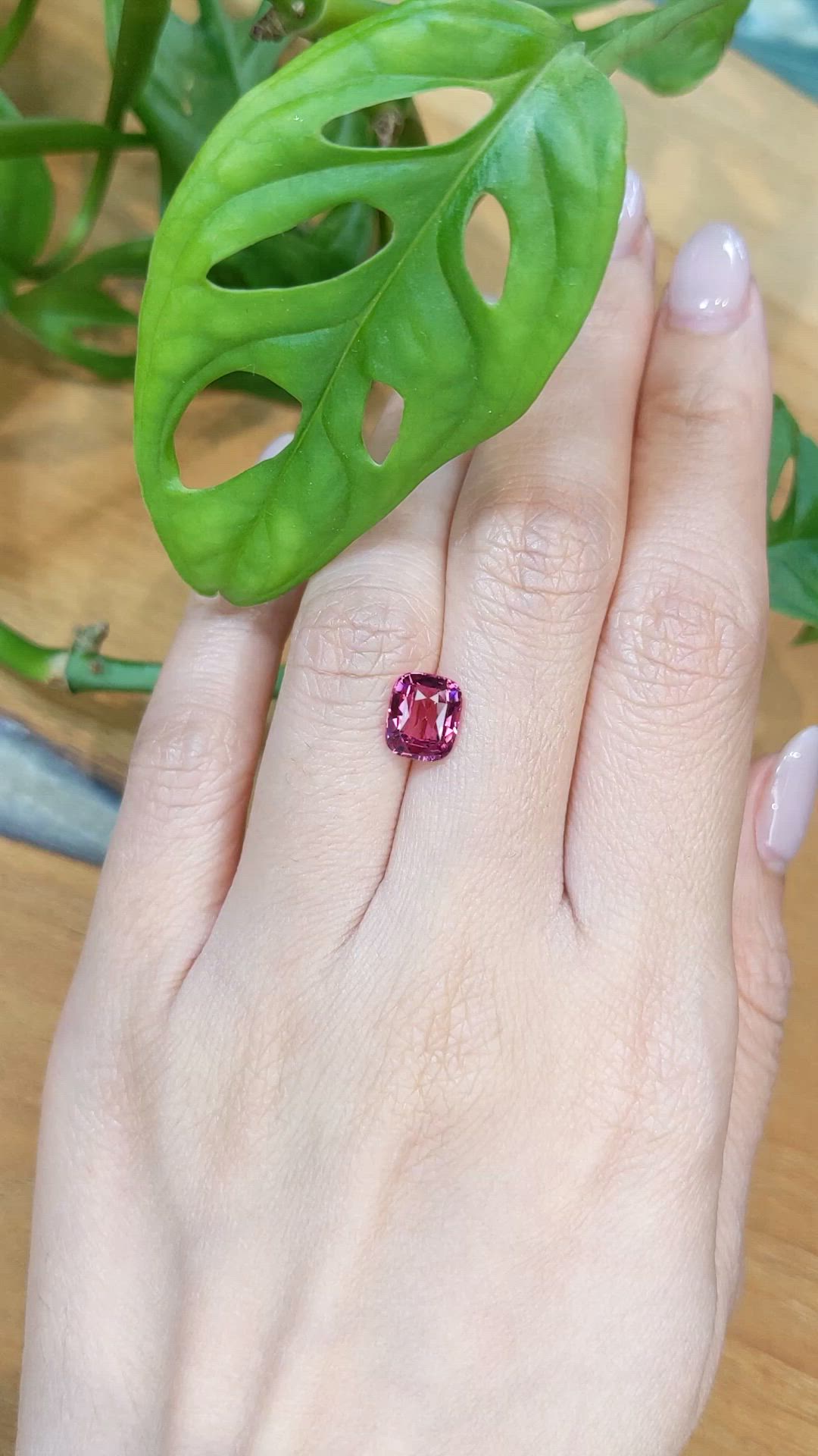 2.37 Ct. Pinkish Purple Garnet from Tanzania Size Video