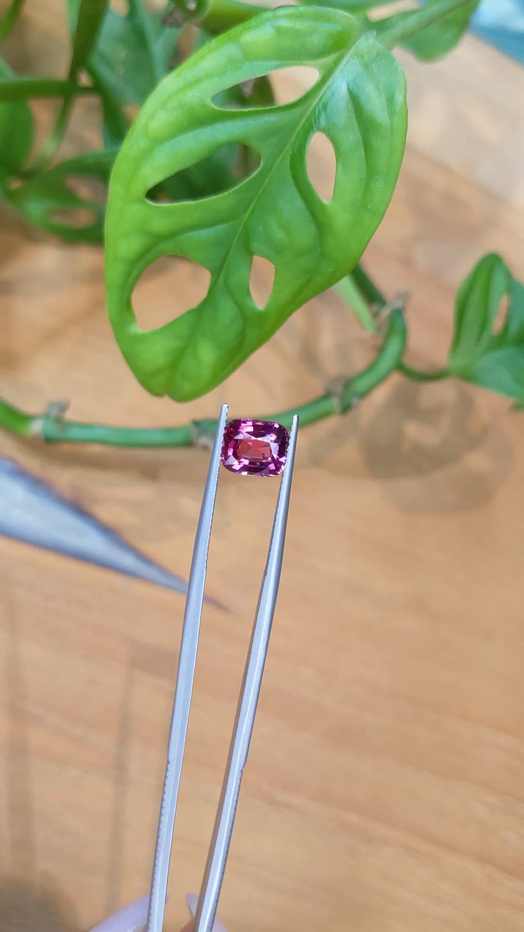 2.37 Ct. Pinkish Purple Garnet from Tanzania Size Video