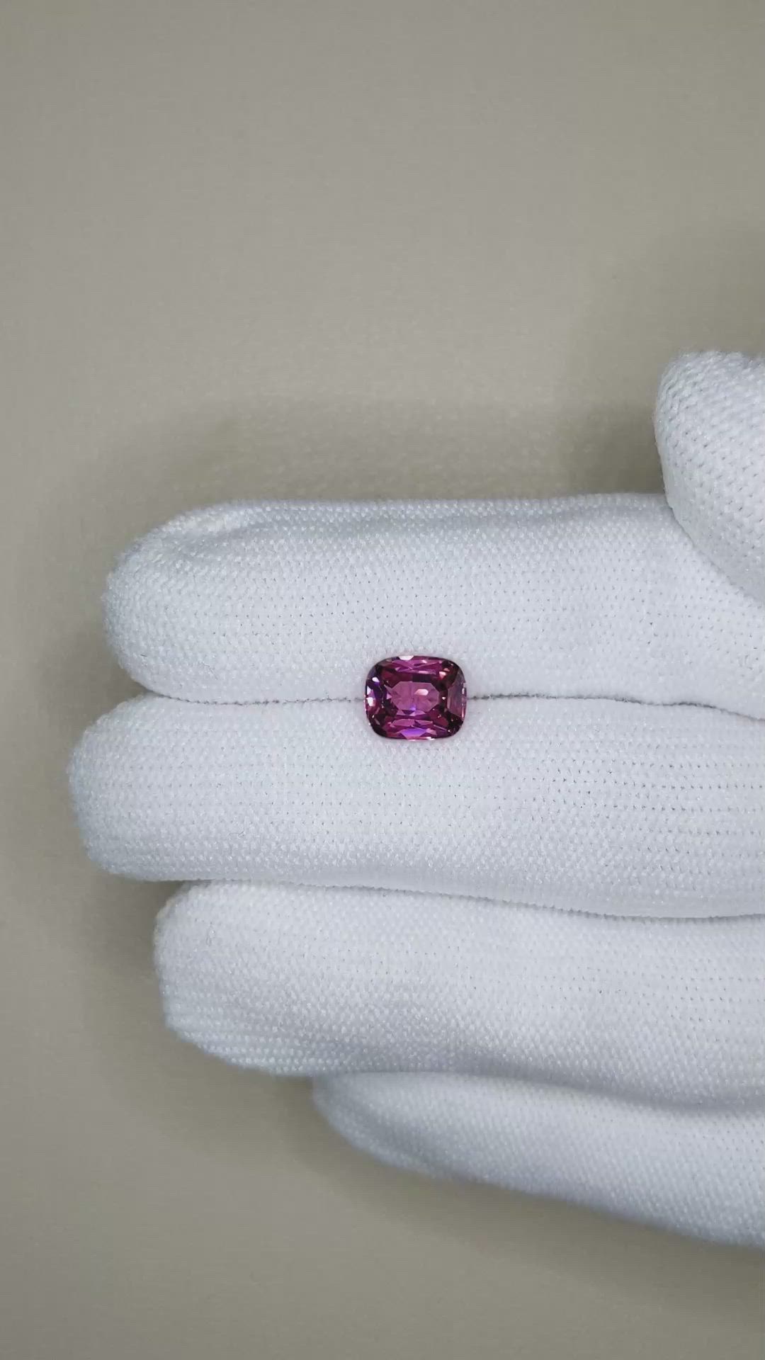 2.19 Ct. Purplish Pink Garnet from Tanzania Size Video