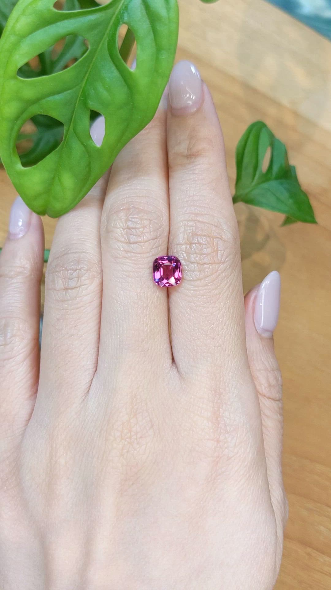 2.62 Ct. Pinkish Purple Garnet from Tanzania Size Video