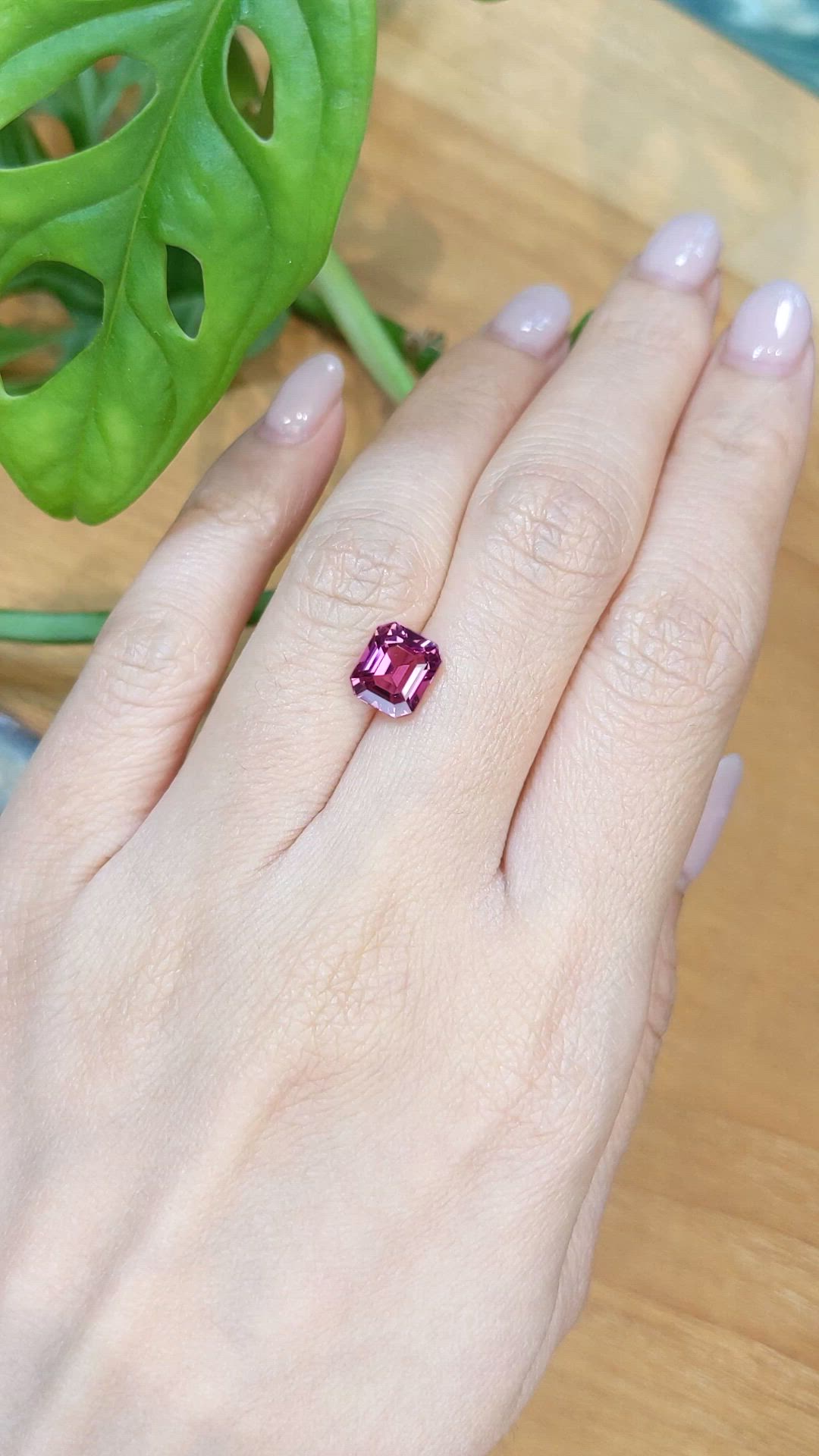 2.83 Ct. Pinkish Purple Garnet from Tanzania Size Video