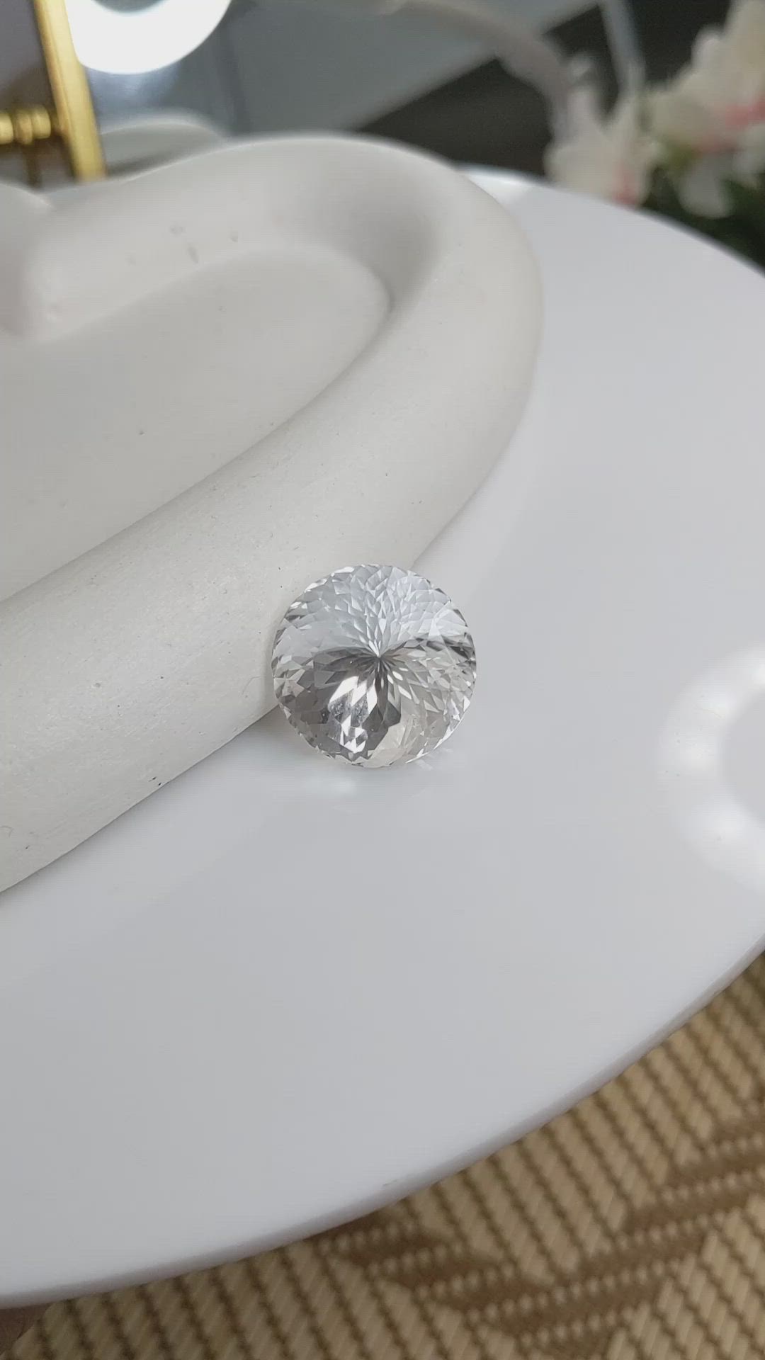 33.60 Ct. White Quartz from Brazil Size Video