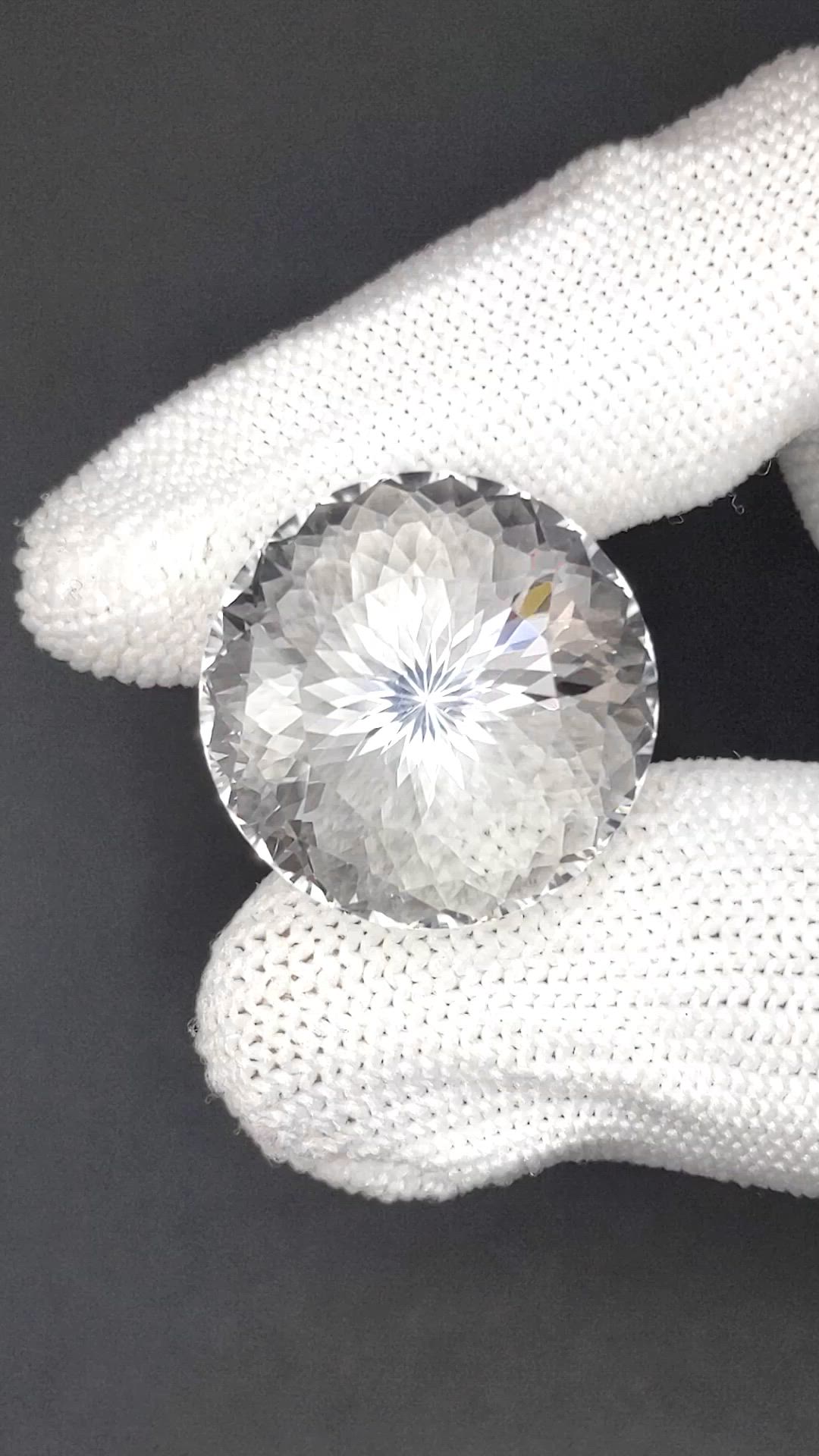 33.60 Ct. White Quartz from Brazil Size Video