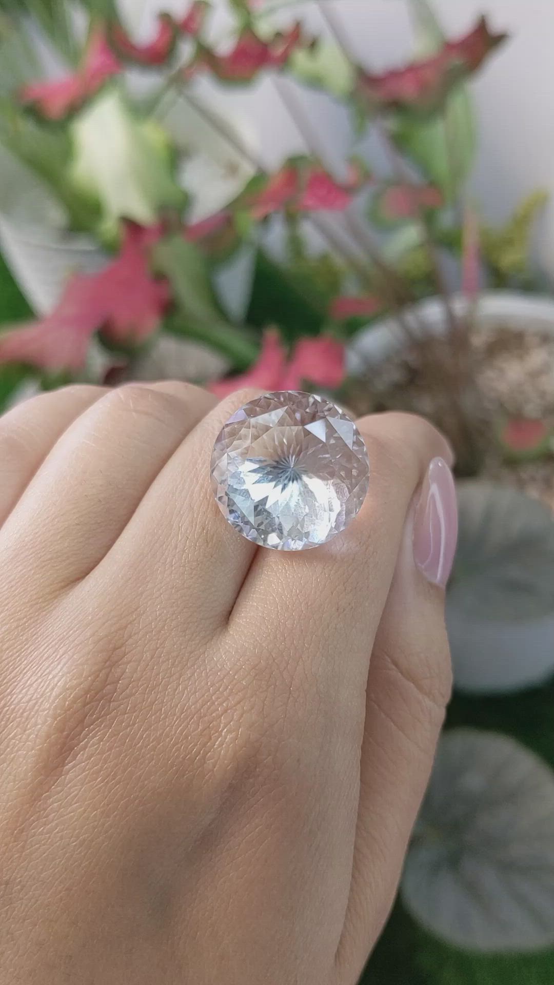 33.60 Ct. White Quartz from Brazil Size Video