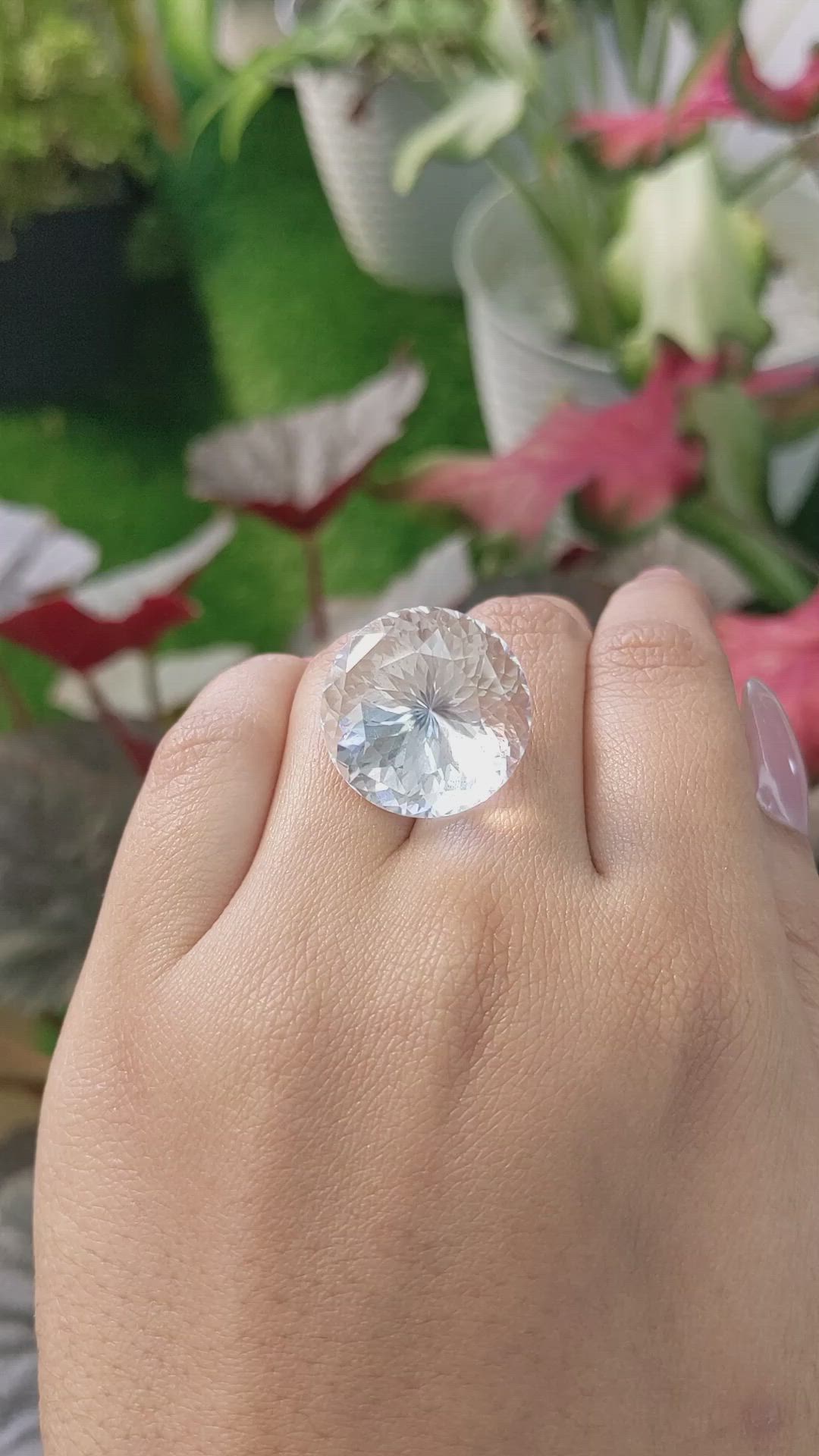 33.60 Ct. White Quartz from Brazil Size Video