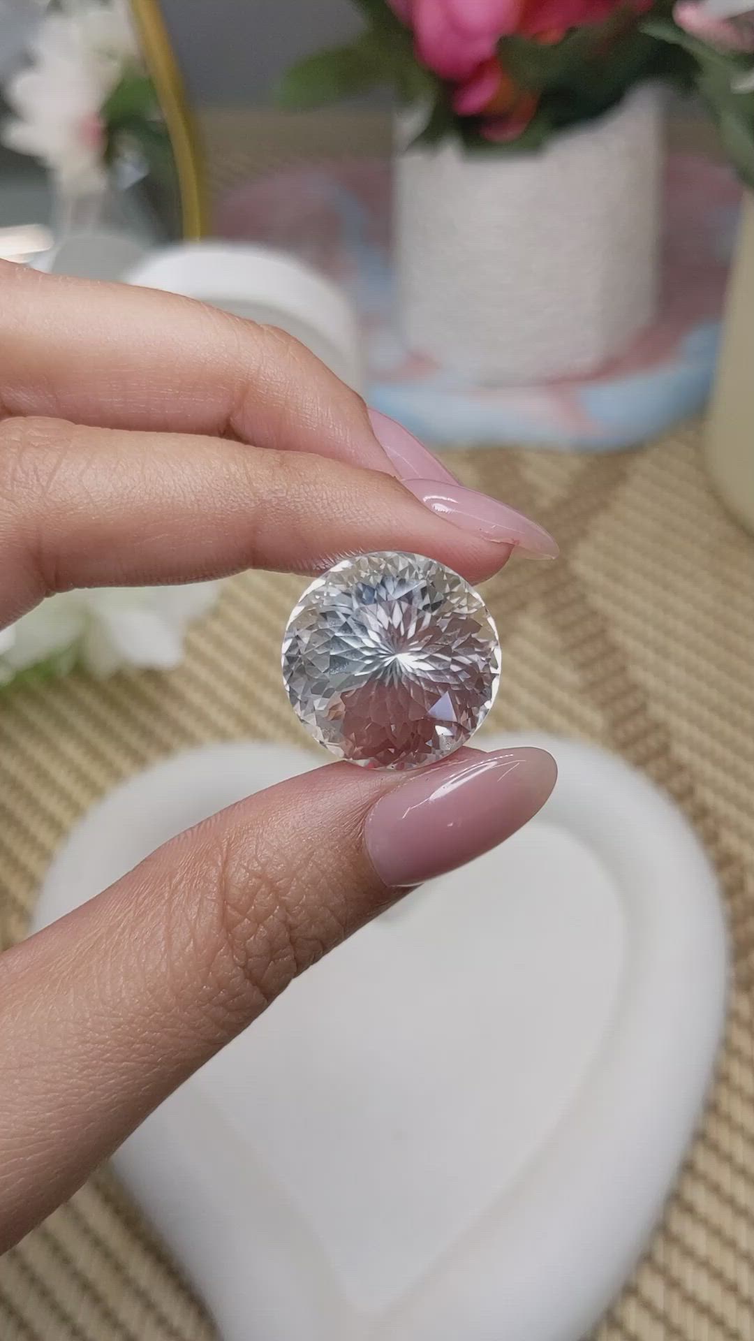 33.60 Ct. White Quartz from Brazil Size Video