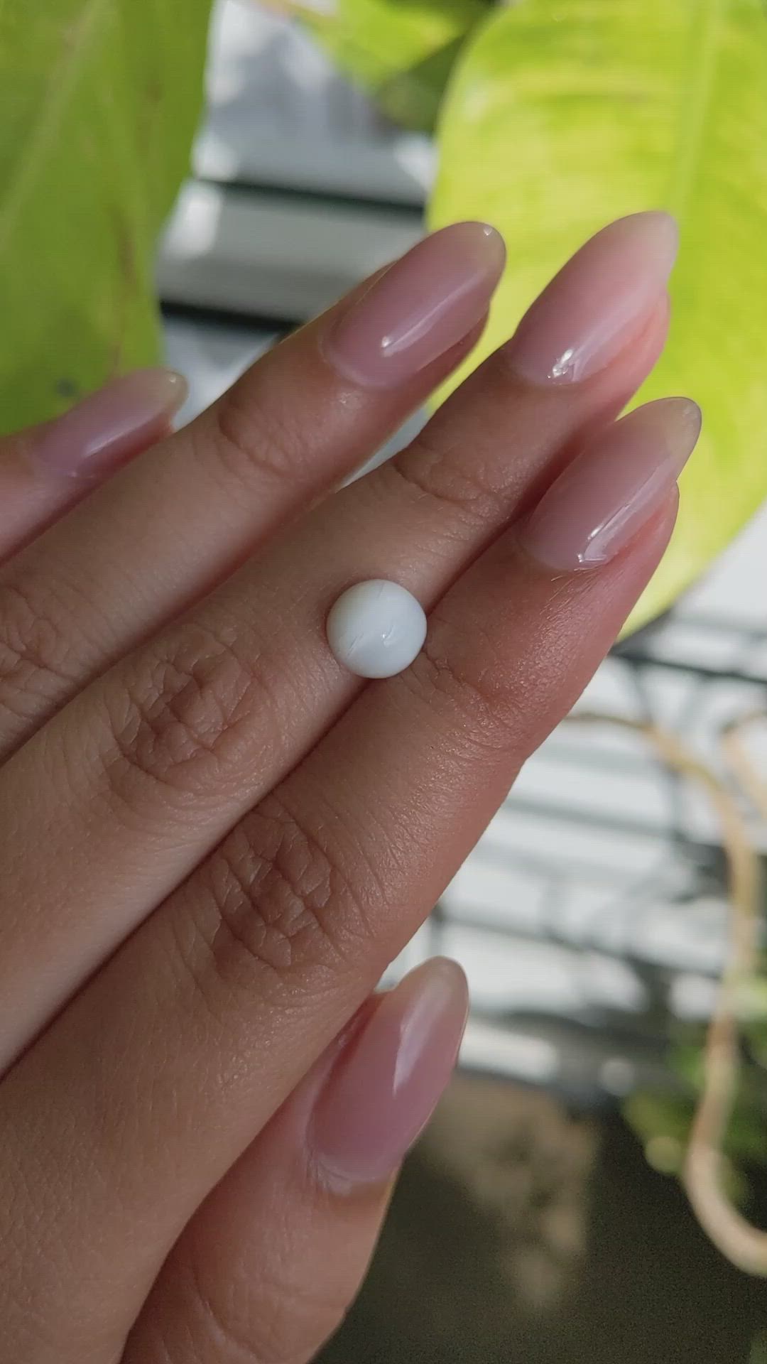 1.68 Ct. White Cabochon Moonstone from Ceylon (Sri Lanka) Size Video