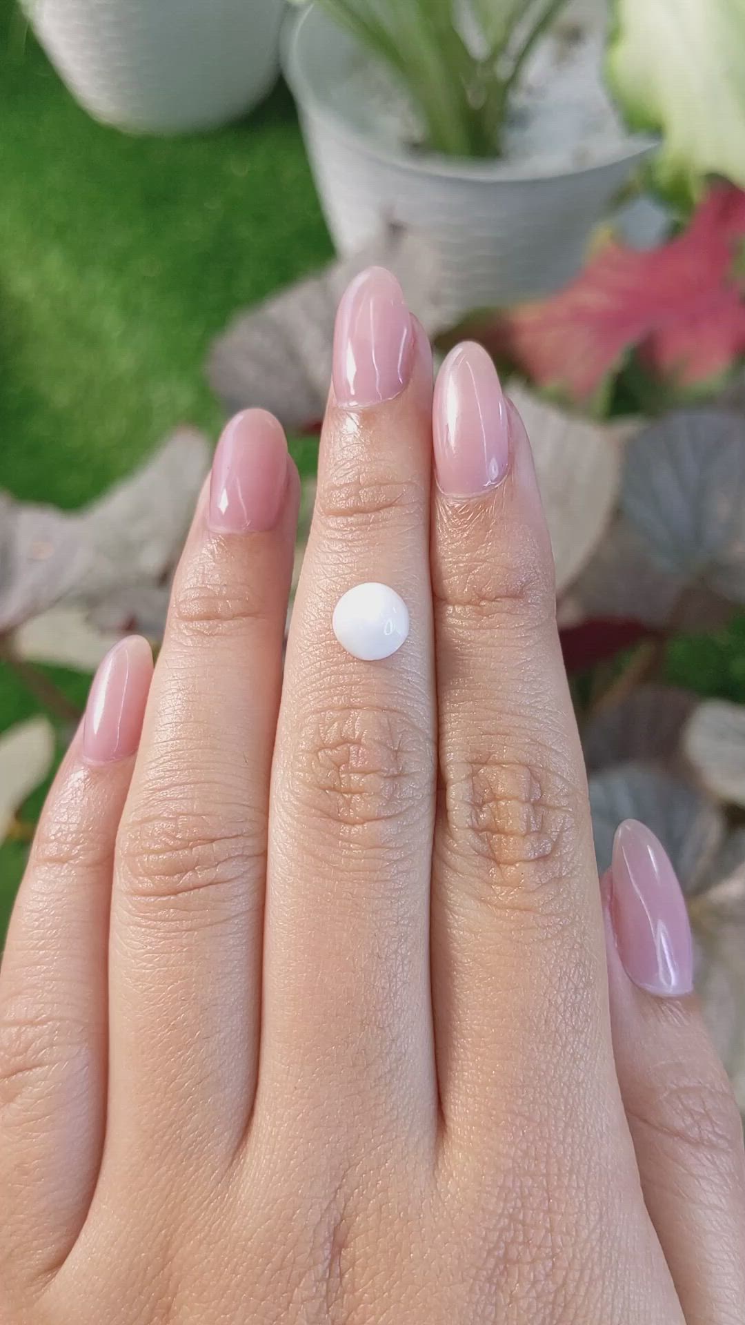 1.68 Ct. White Cabochon Moonstone from Ceylon (Sri Lanka) Size Video
