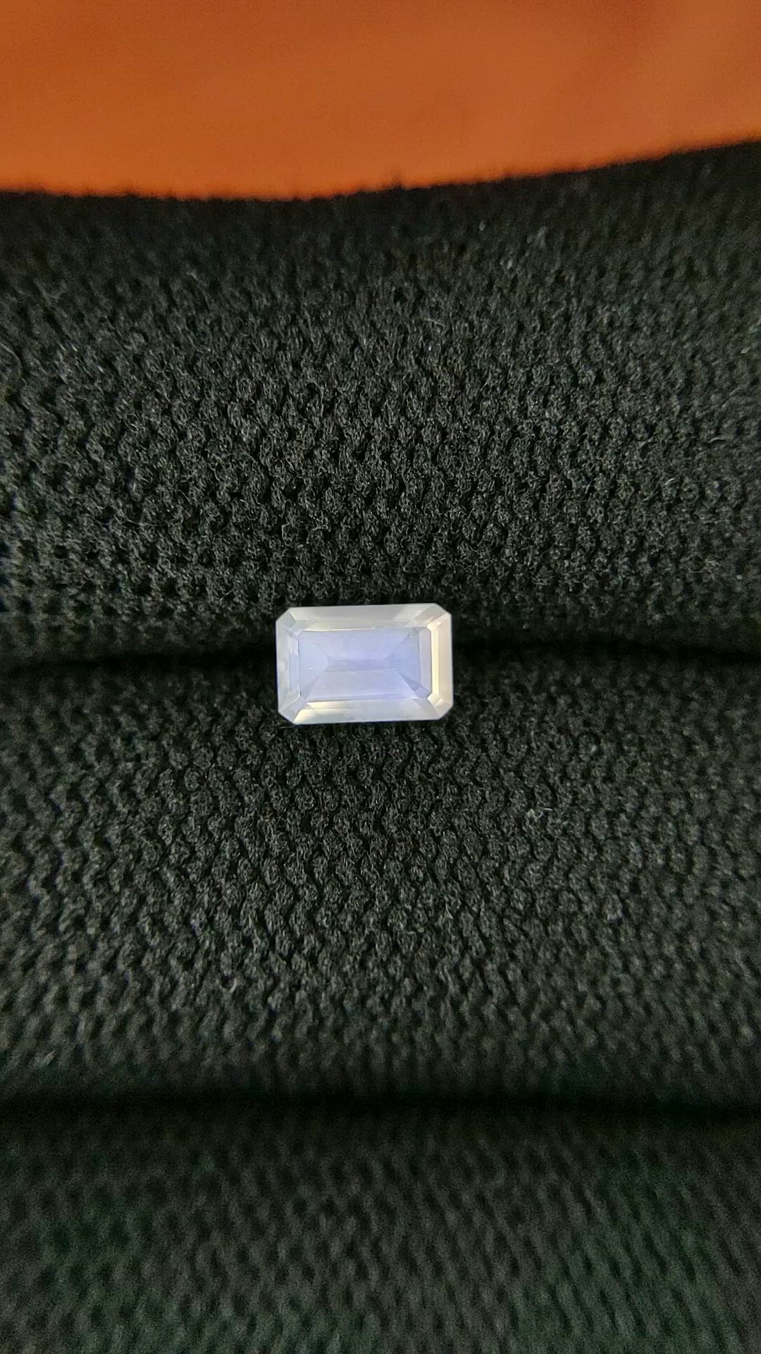 0.48 Ct. Blue Flash Moonstone from Ceylon (Sri Lanka) Size Video