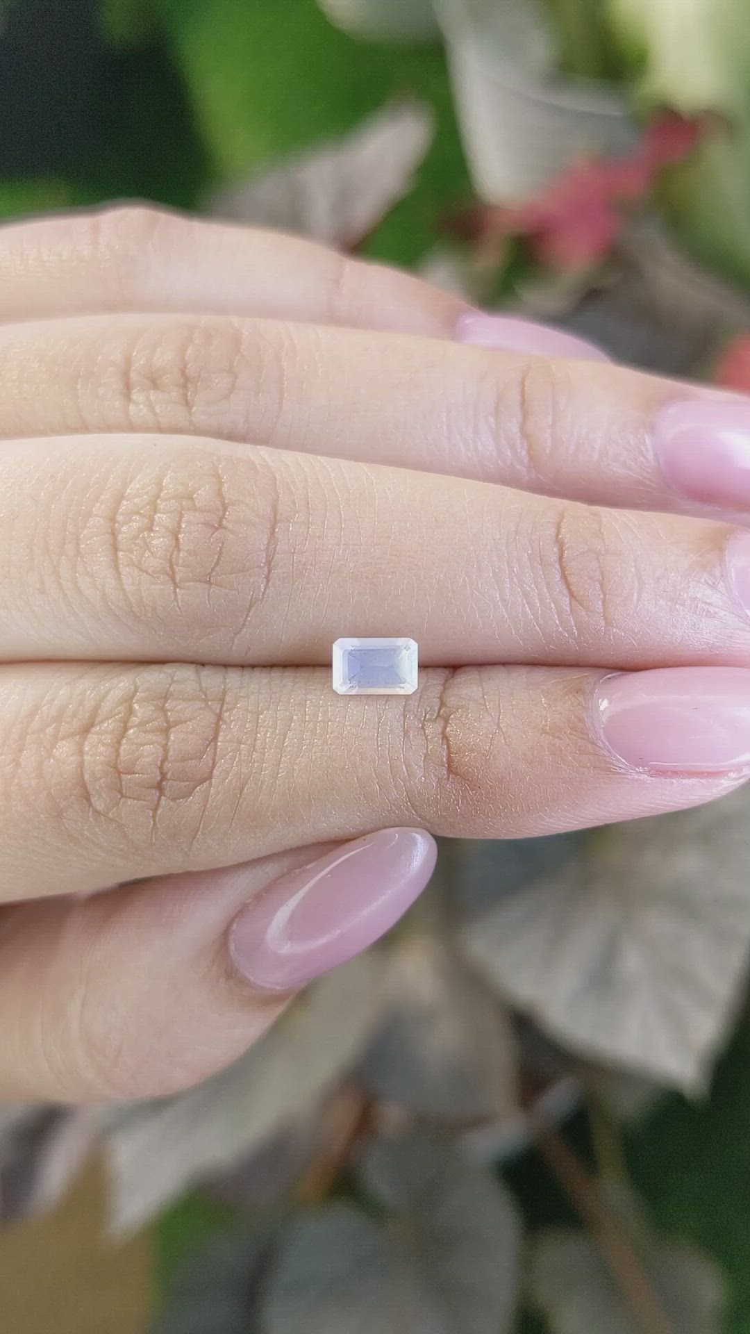 0.48 Ct. Blue Flash Moonstone from Ceylon (Sri Lanka) Size Video
