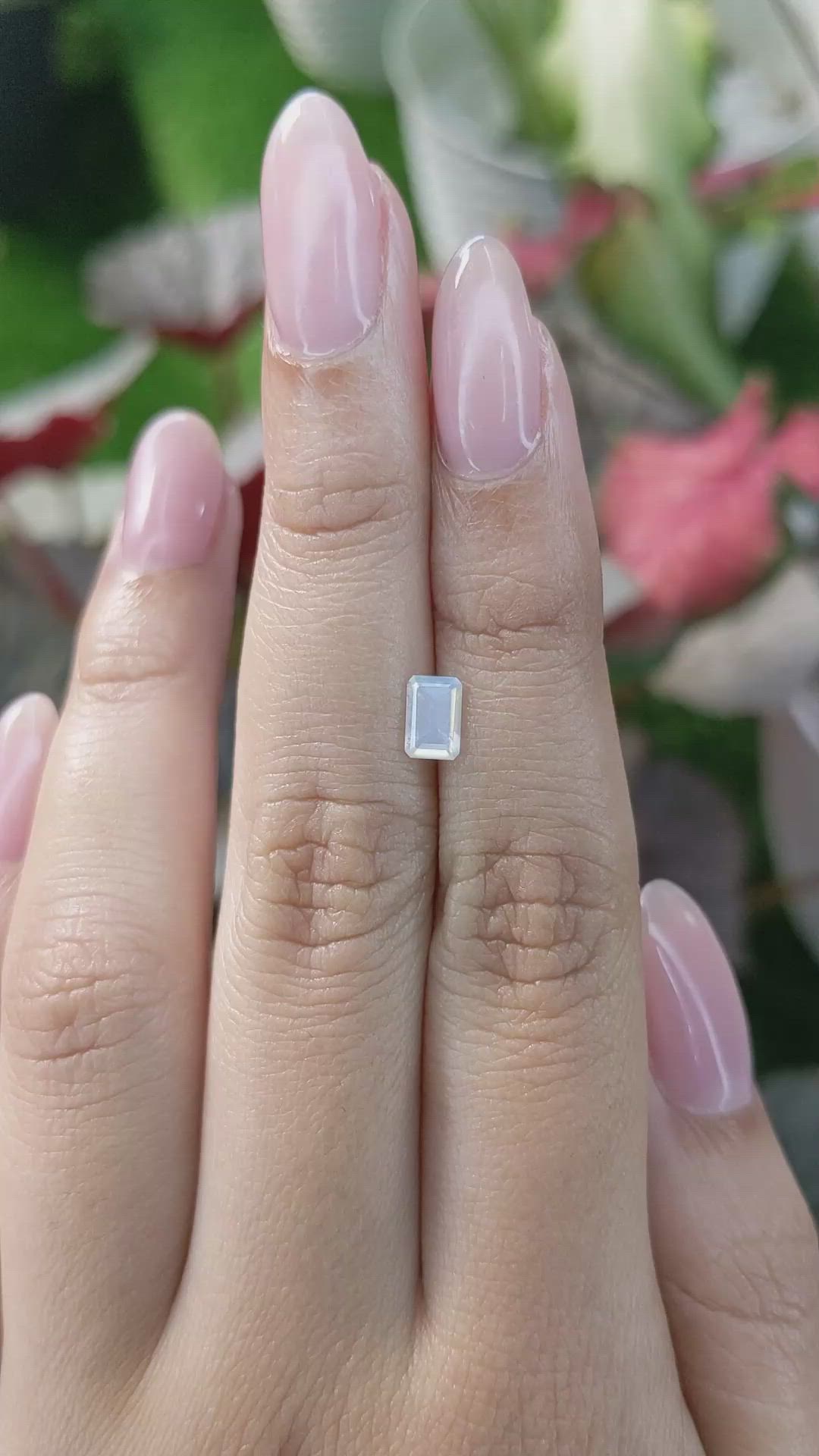 0.48 Ct. Blue Flash Moonstone from Ceylon (Sri Lanka) Size Video