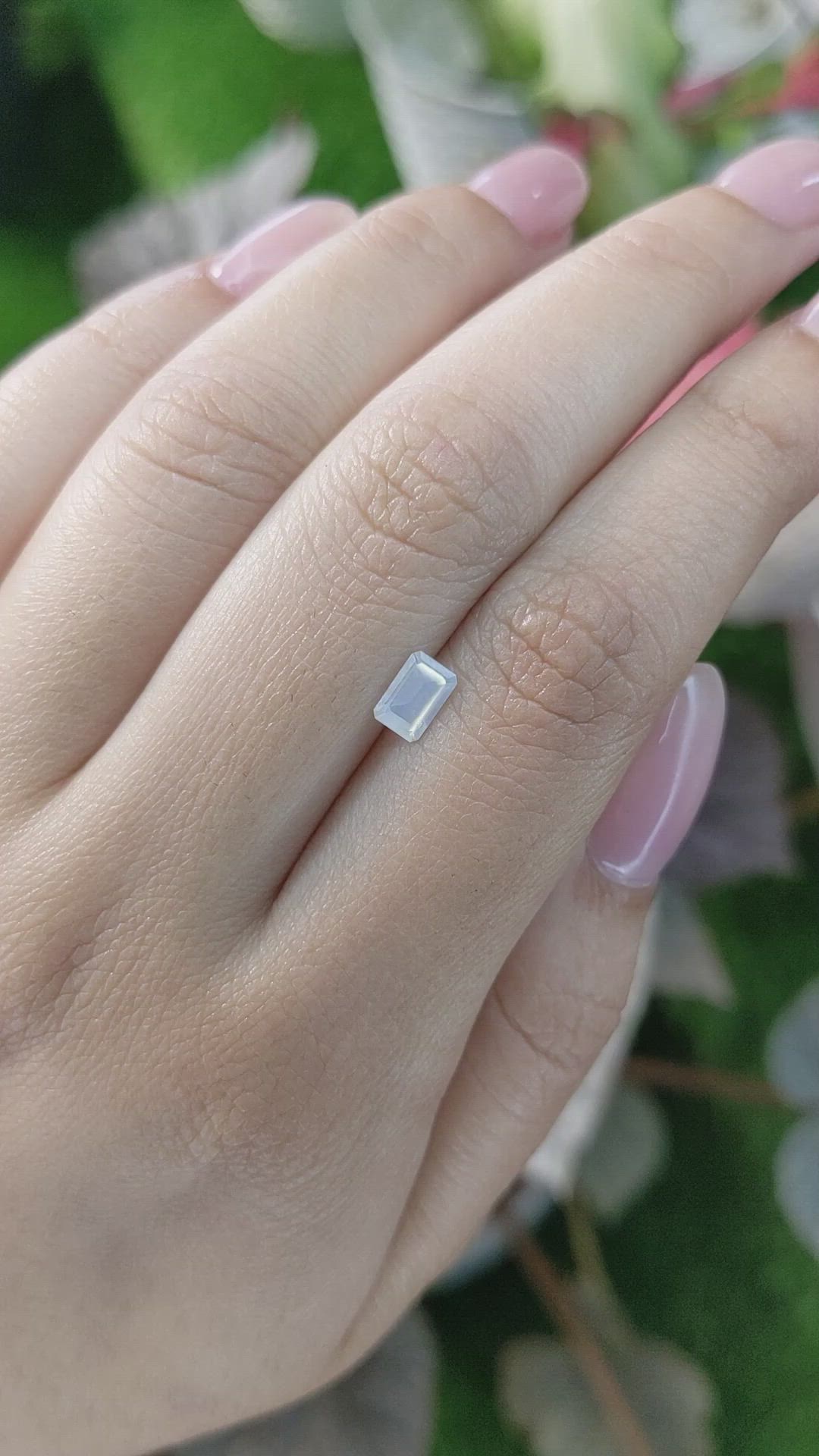 0.48 Ct. Blue Flash Moonstone from Ceylon (Sri Lanka) Size Video