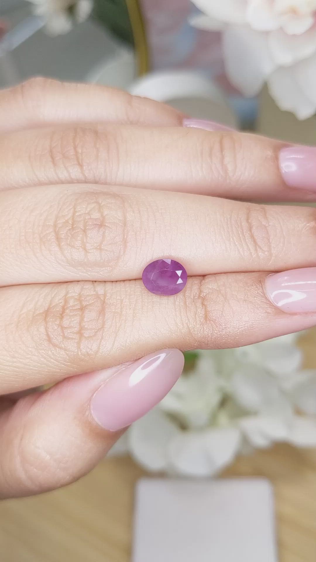 1.41 Ct. Purplish Pink Spinel from Ceylon (Sri Lanka) Size Video