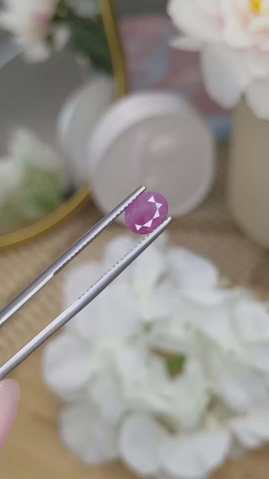 1.41 Ct. Purplish Pink Spinel from Ceylon (Sri Lanka) Size Video