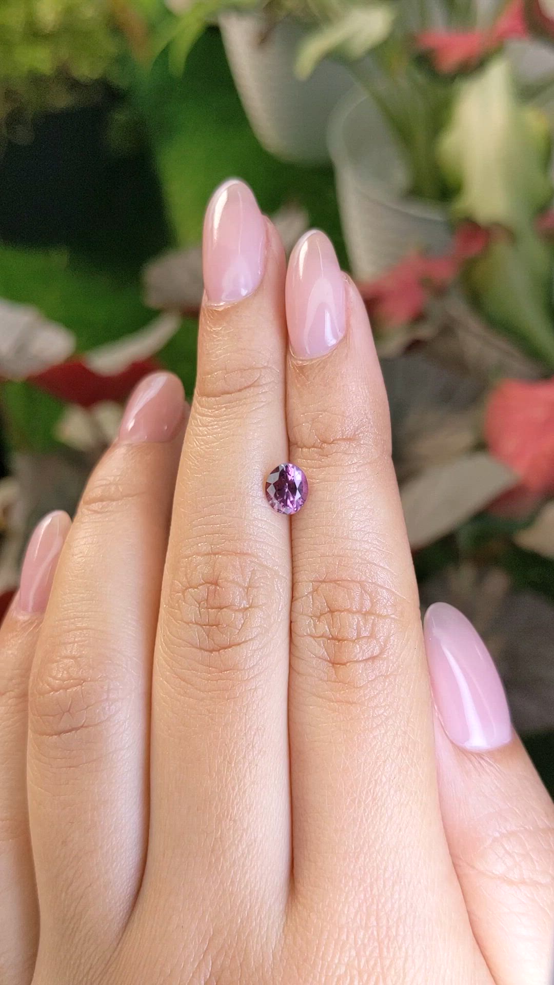 0.81 Ct. Pinkish Purple Spinel from Ceylon (Sri Lanka) Size Video