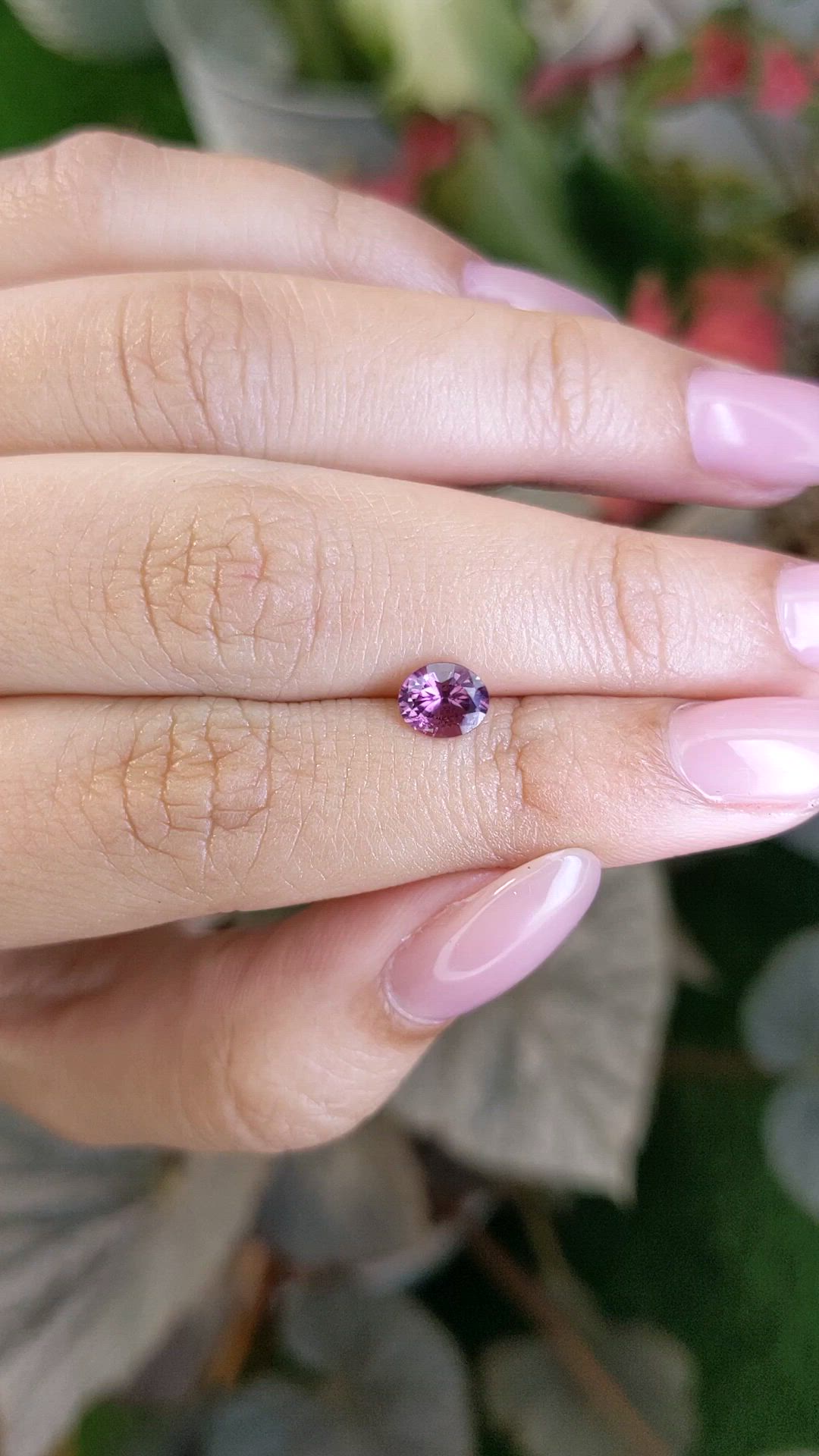 0.81 Ct. Pinkish Purple Spinel from Ceylon (Sri Lanka) Size Video