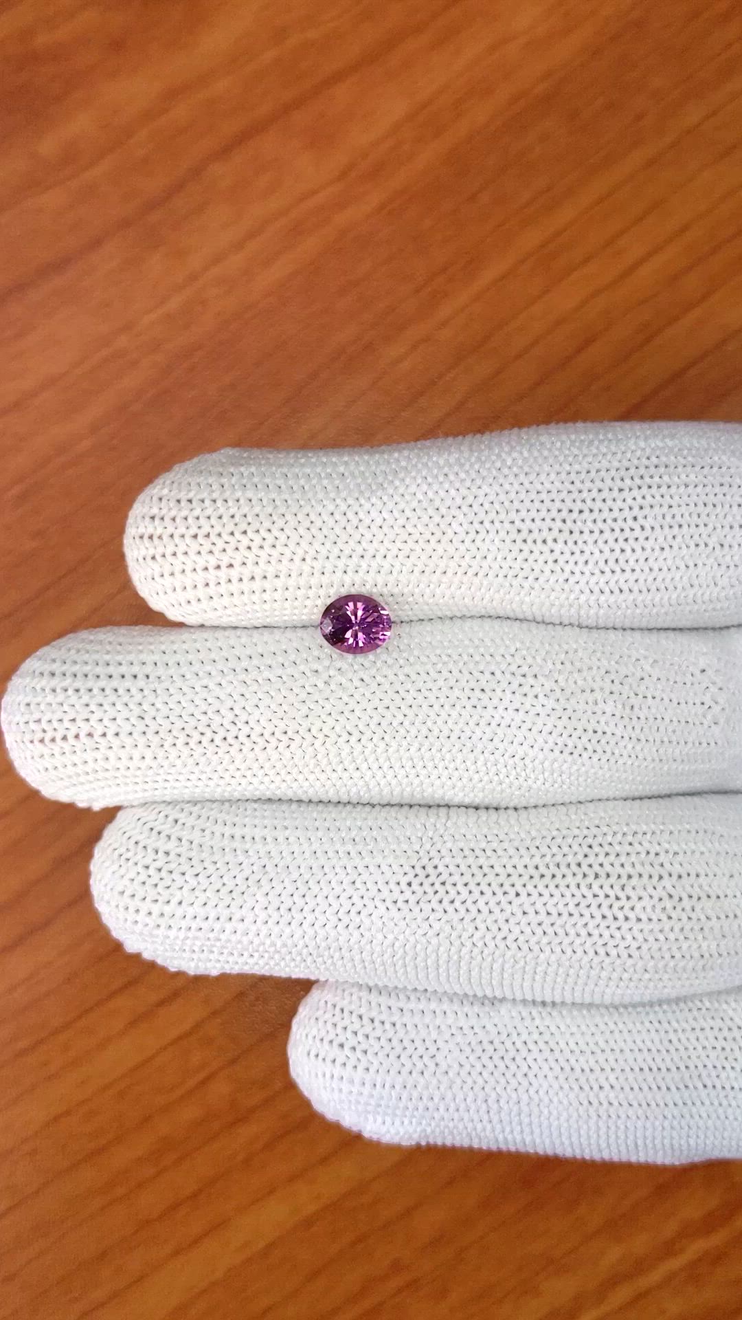 0.81 Ct. Pinkish Purple Spinel from Ceylon (Sri Lanka) Size Video