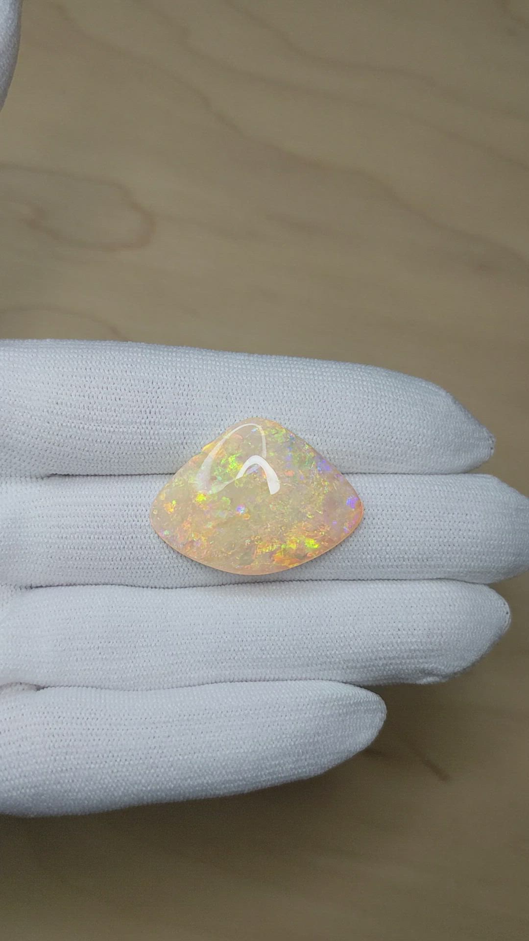 19.03 Ct. Multi Color Cabochon Jelly Opal from Australia Size Video