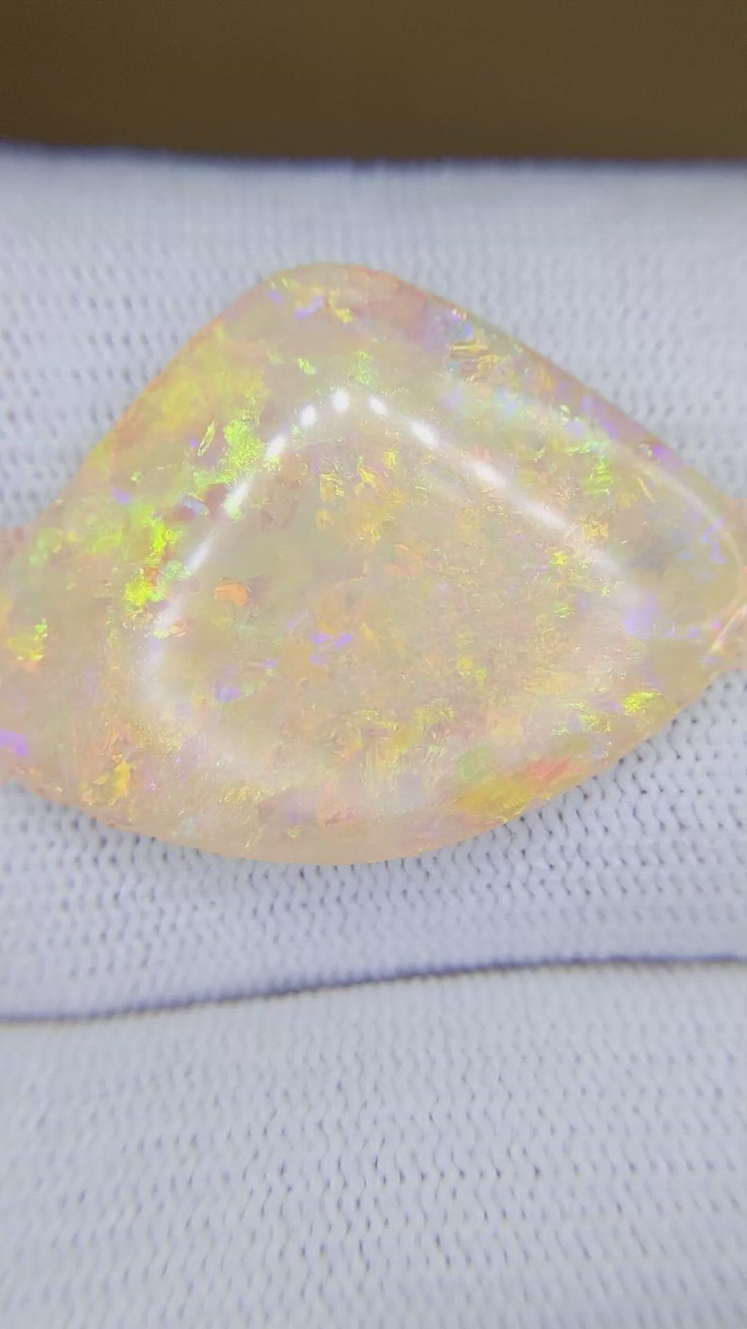 19.03 Ct. Multi Color Cabochon Jelly Opal from Australia Size Video