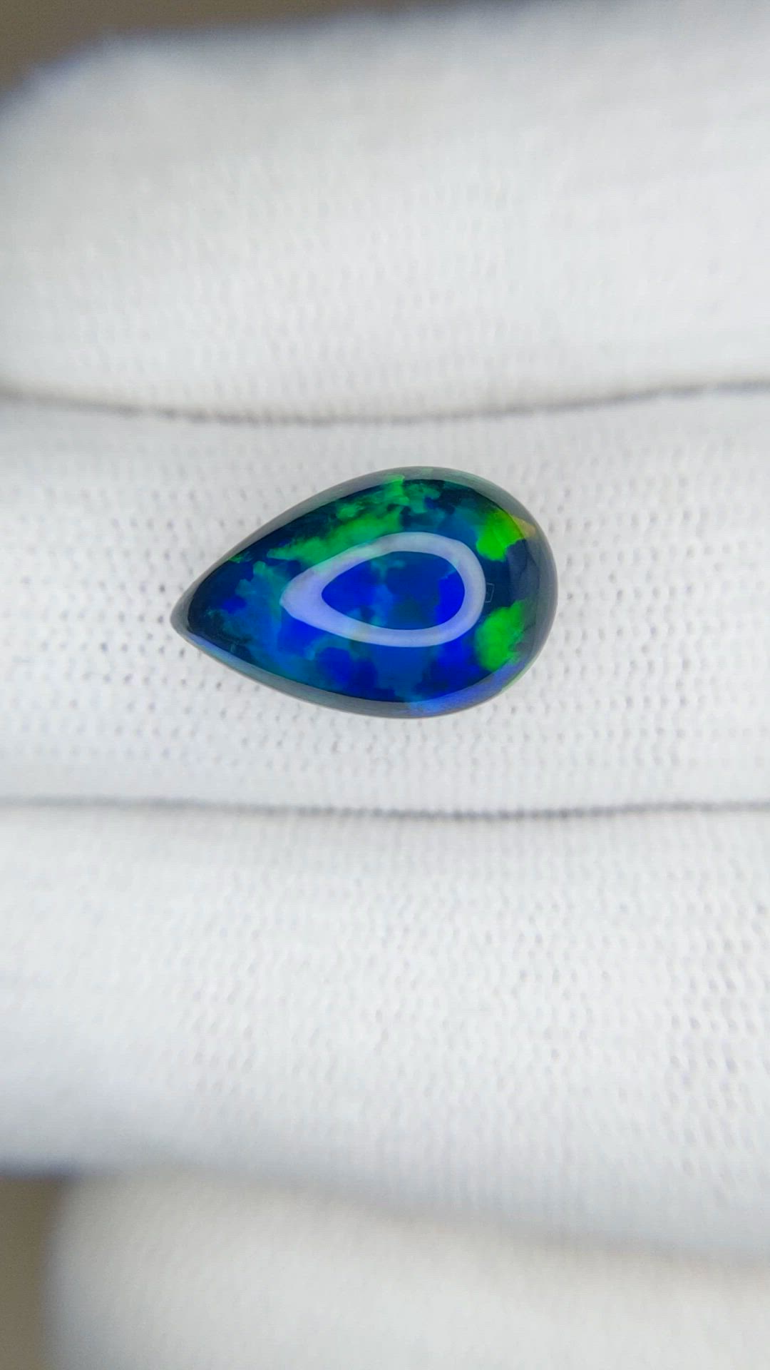 4.15 Ct. Multi Color Cabochon Black Opal from Ethiopia Size Video