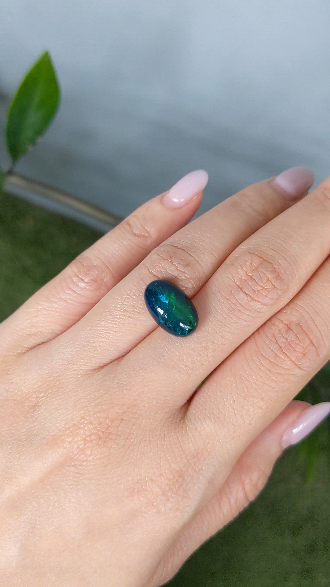 1.00 Ct. Multi Color Cabochon Black Opal from Ethiopia Size Video