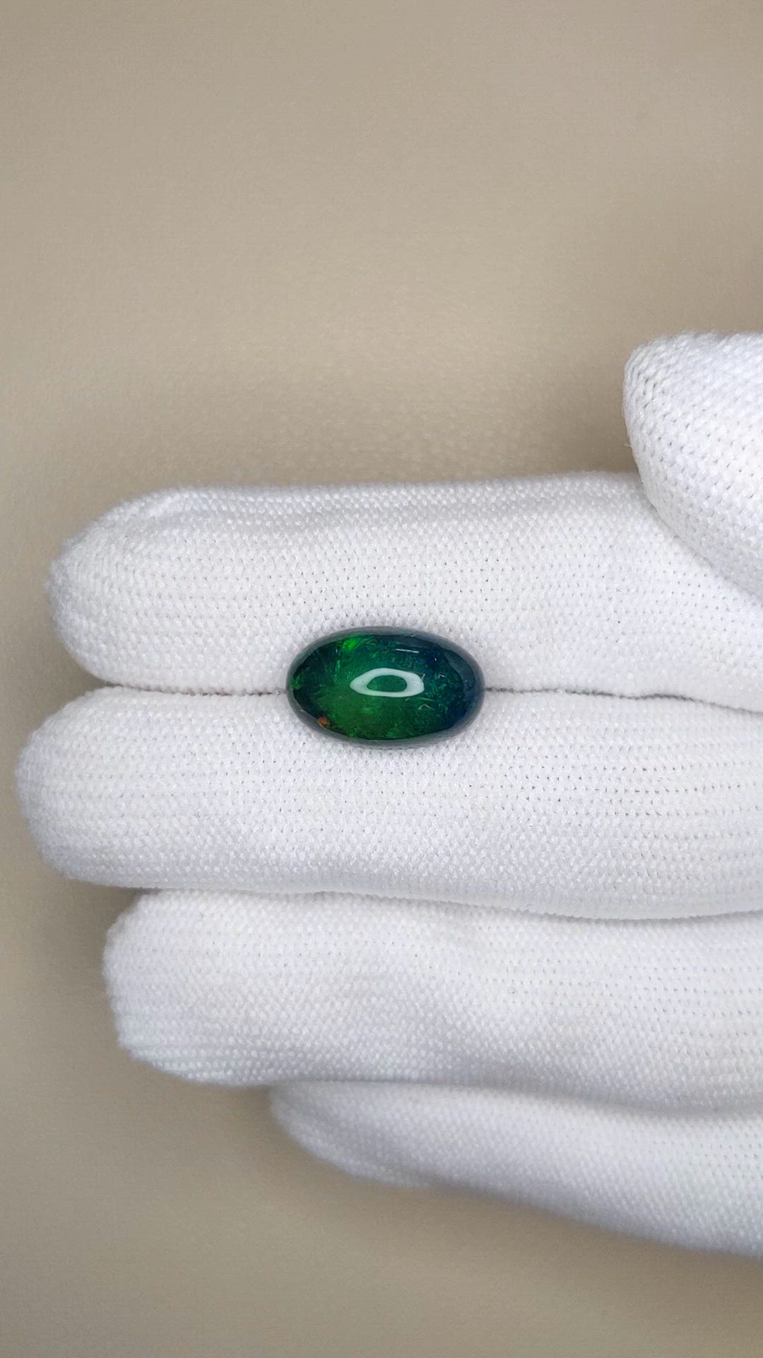 1.00 Ct. Multi Color Cabochon Black Opal from Ethiopia Size Video