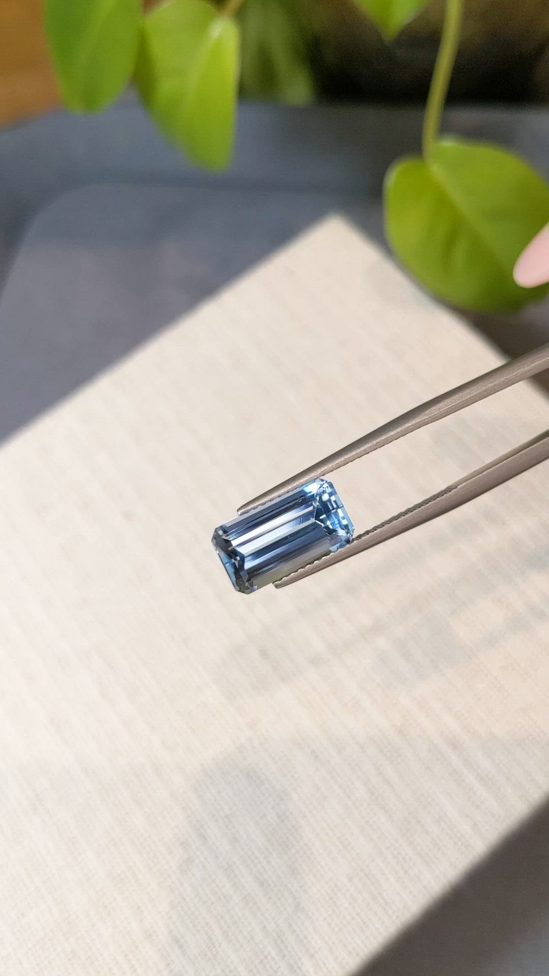 4.07 Ct. Blue Aquamarine from Brazil Size Video