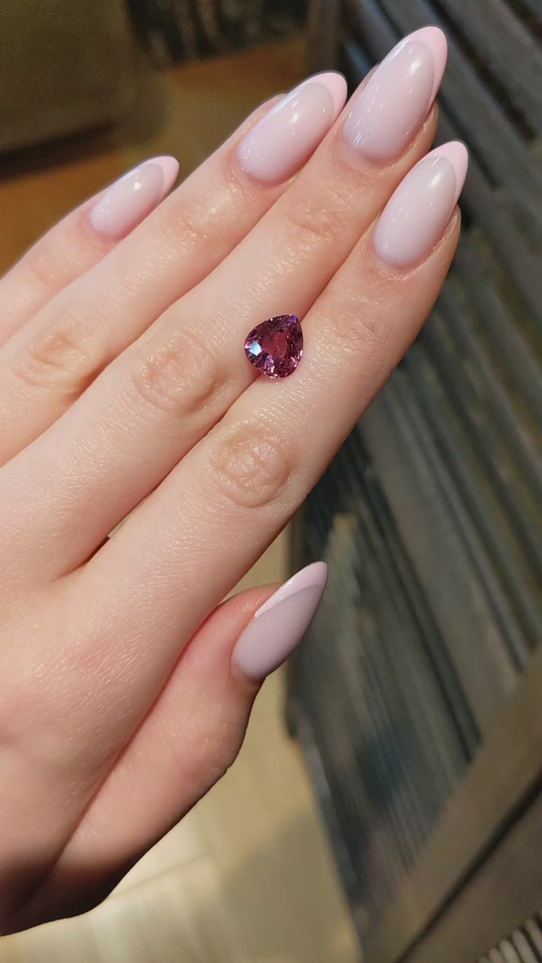 3.39 Ct. Purplish Pink Spinel from Burma (Myanmar) Size Video