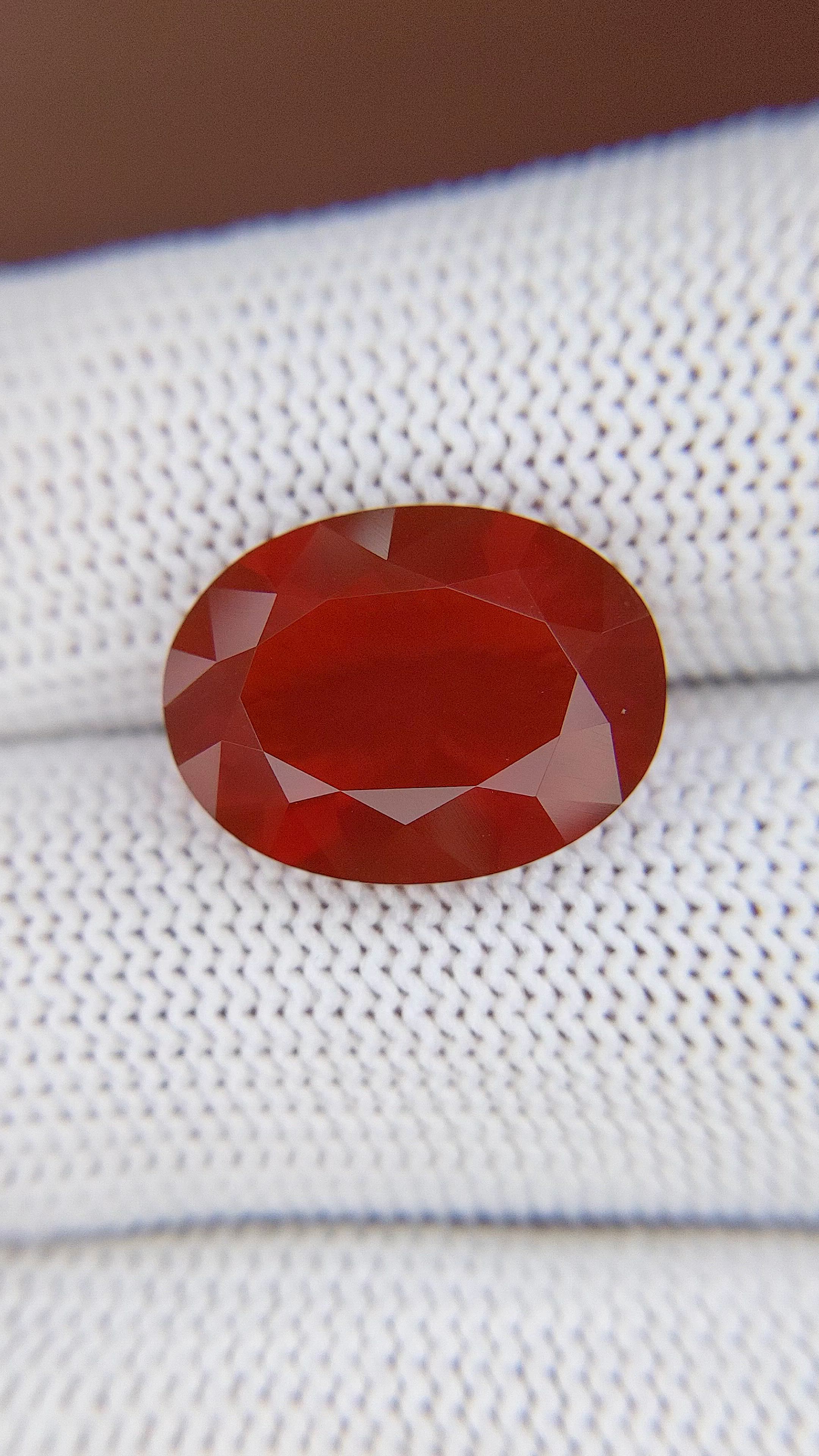 5.82 Ct. Red Fire Opal from Mexico Size Video