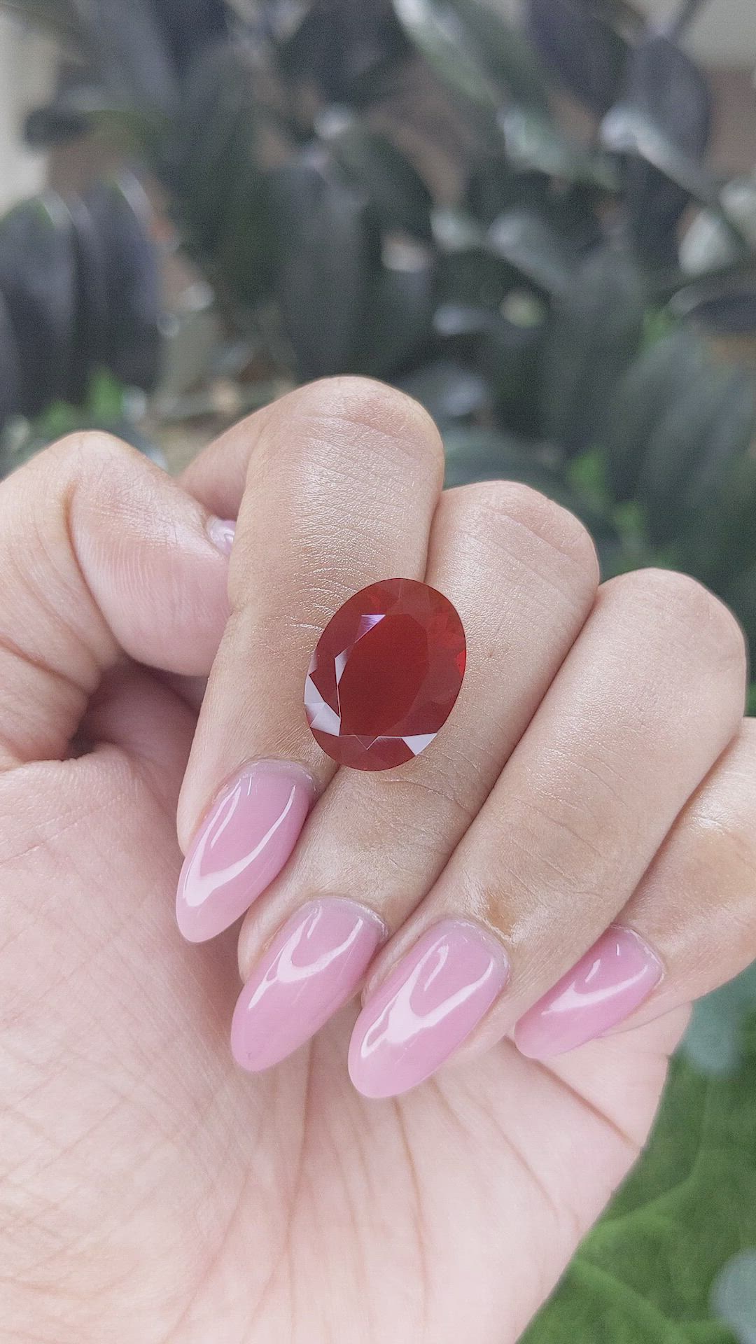 5.82 Ct. Red Fire Opal from Mexico Size Video