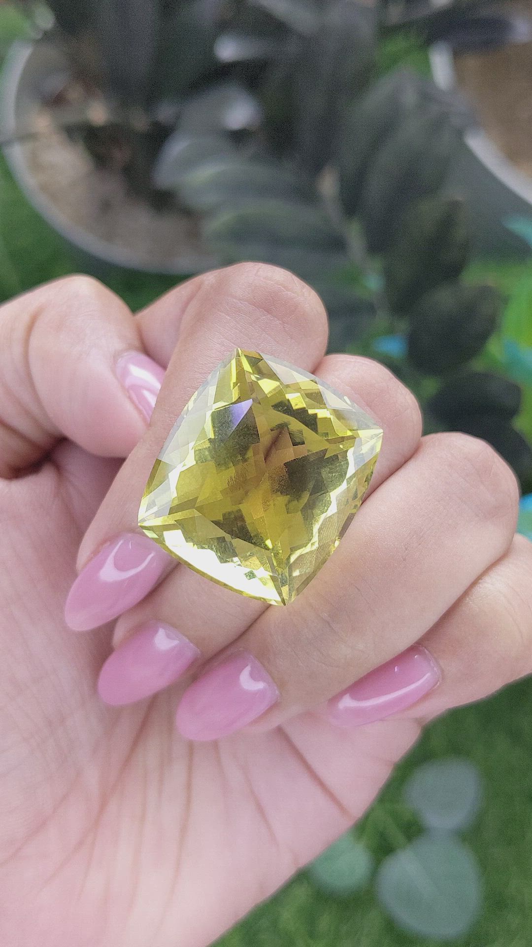 50.43 Ct. Yellowish Green Citrine from Madagascar Size Video