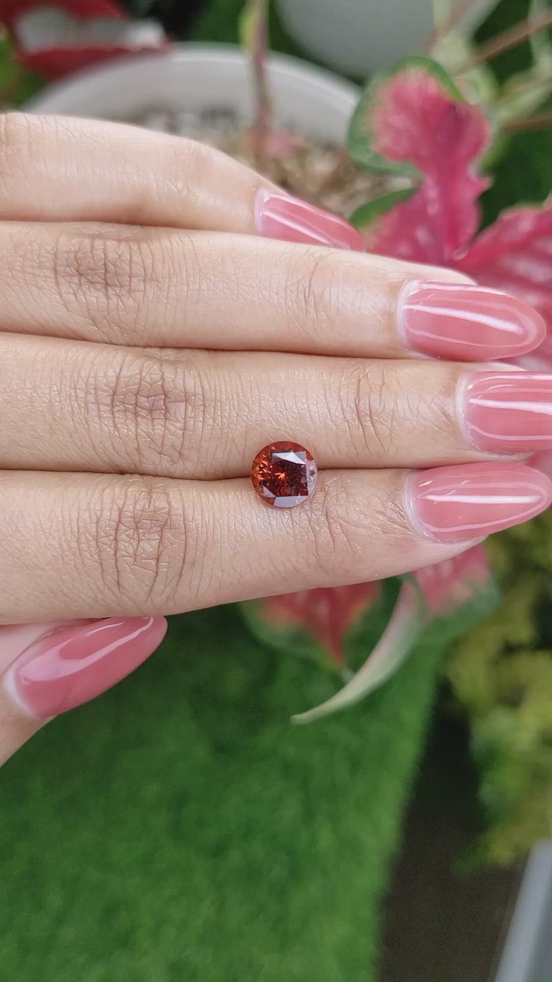 1.96 Ct. Orange Spessartite Garnet from Ceylon (Sri Lanka) Size Video