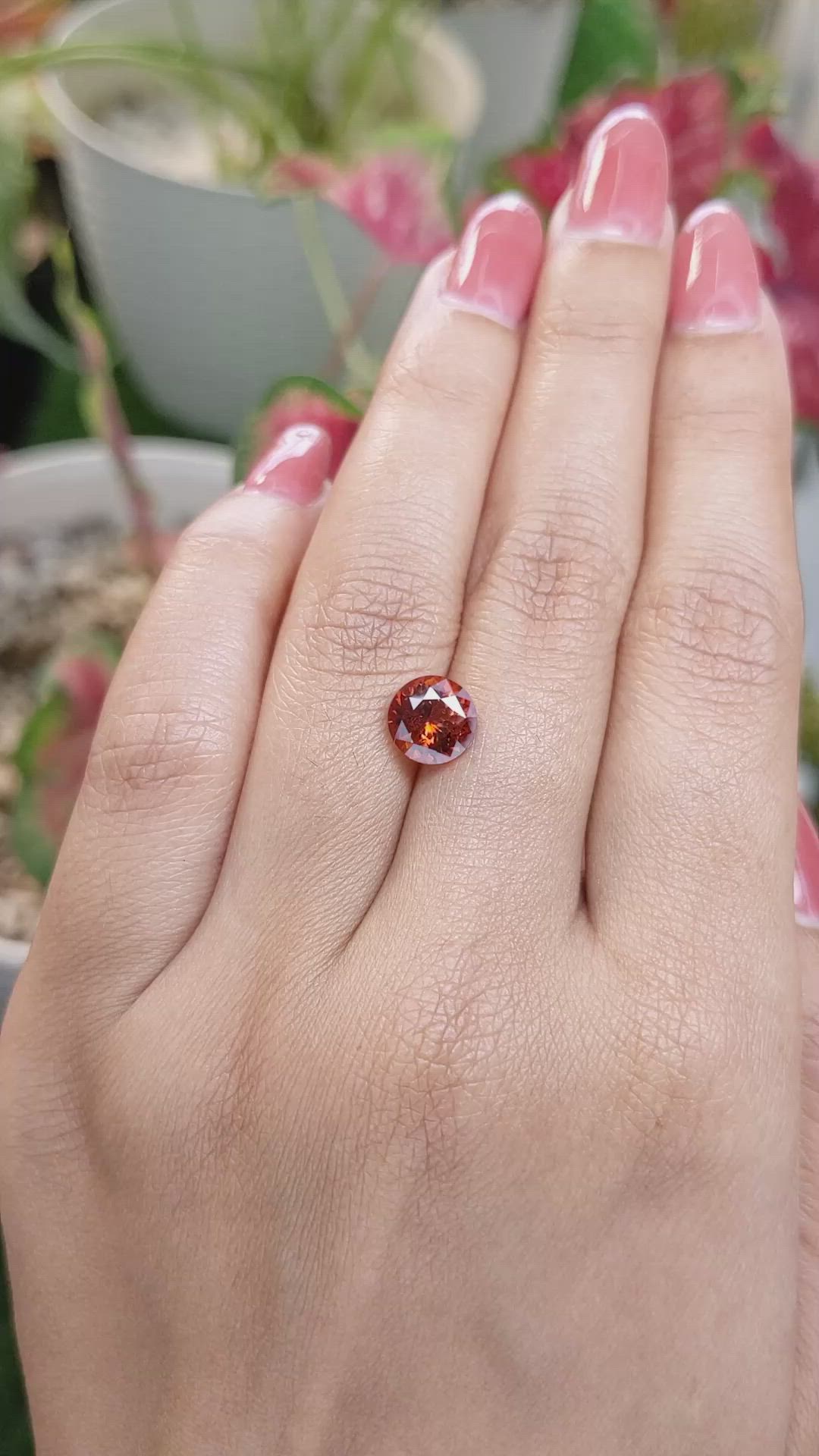 1.96 Ct. Orange Spessartite Garnet from Ceylon (Sri Lanka) Size Video