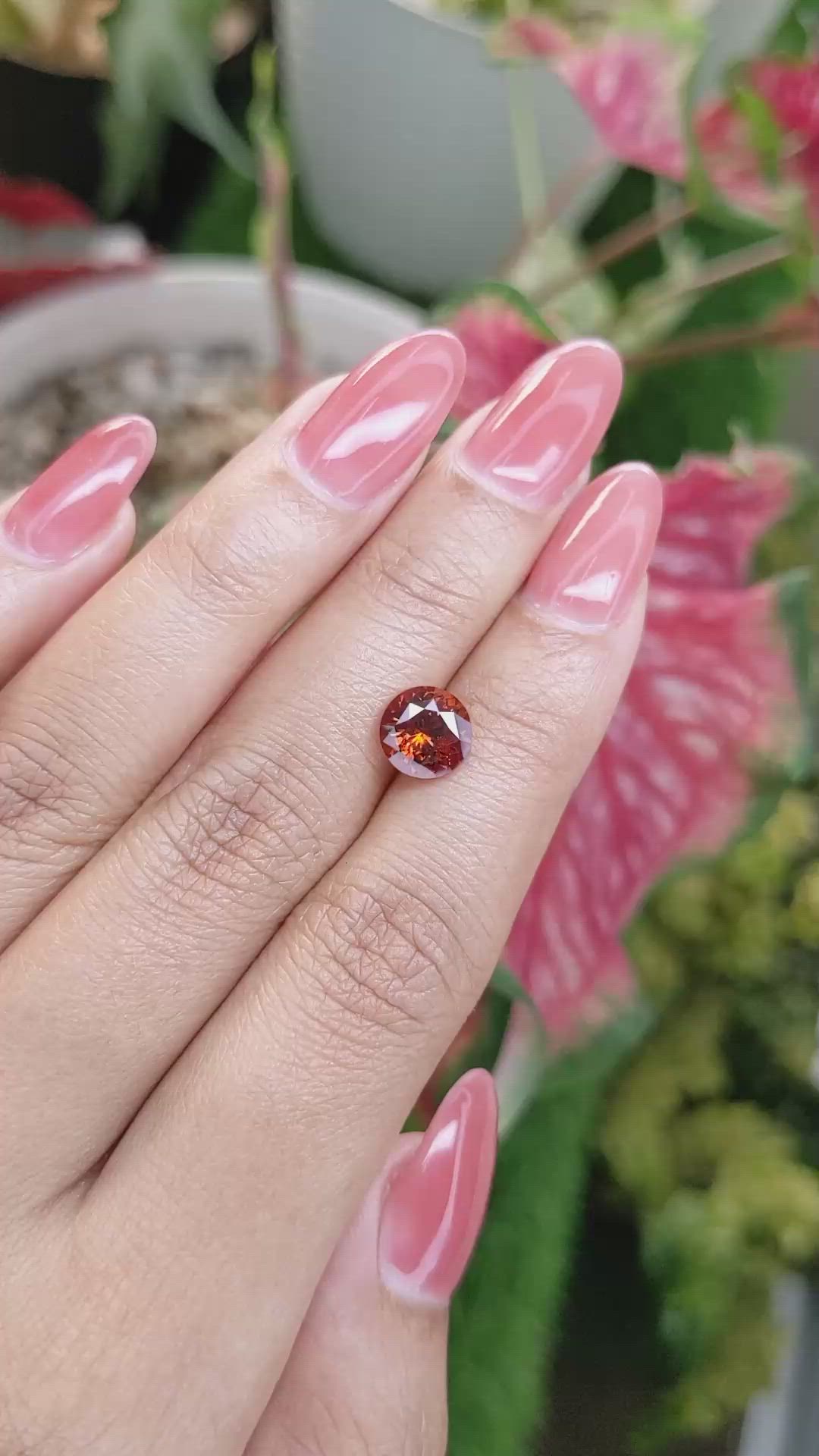 1.96 Ct. Orange Spessartite Garnet from Ceylon (Sri Lanka) Size Video