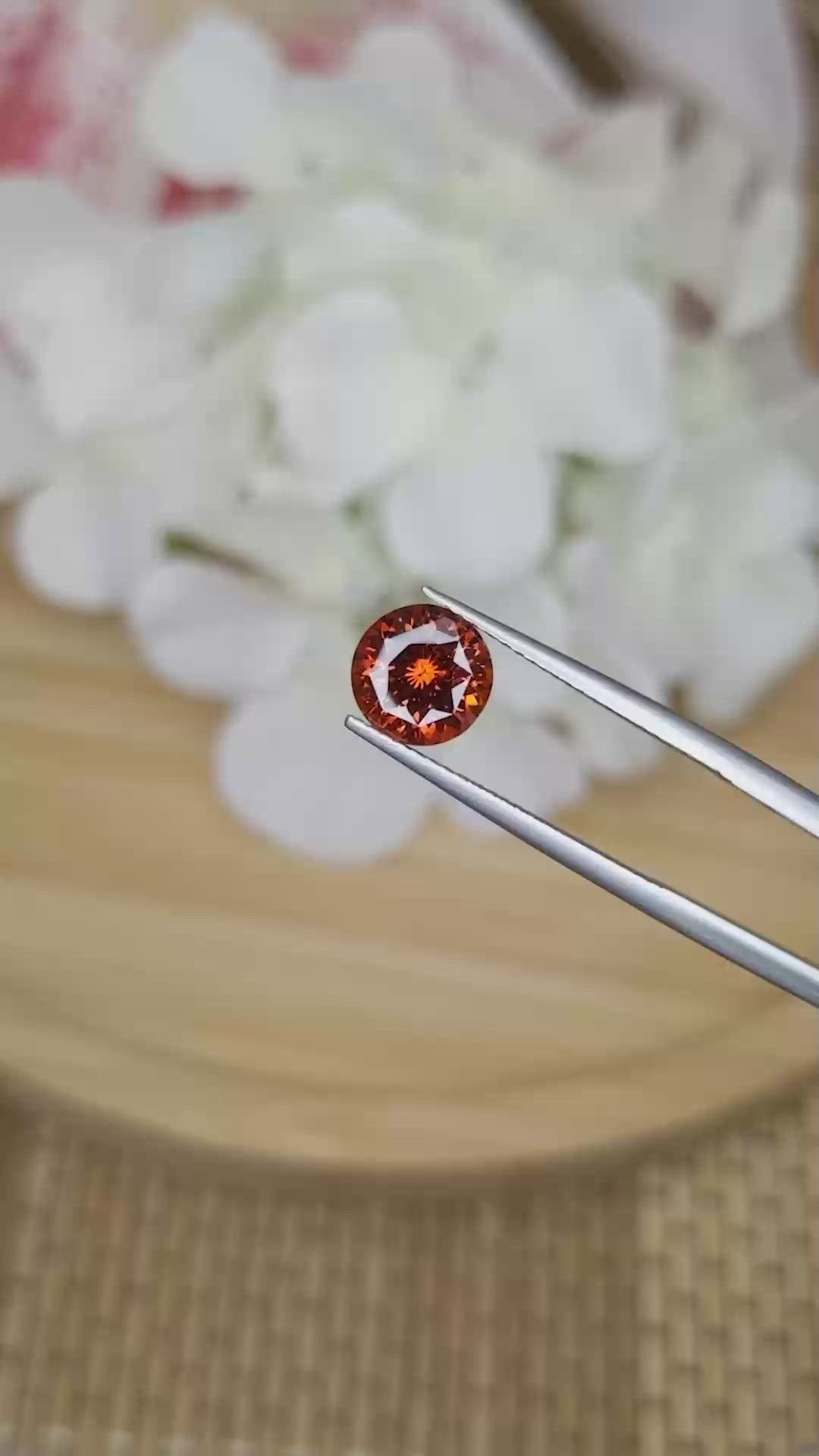 1.96 Ct. Orange Spessartite Garnet from Ceylon (Sri Lanka) Size Video