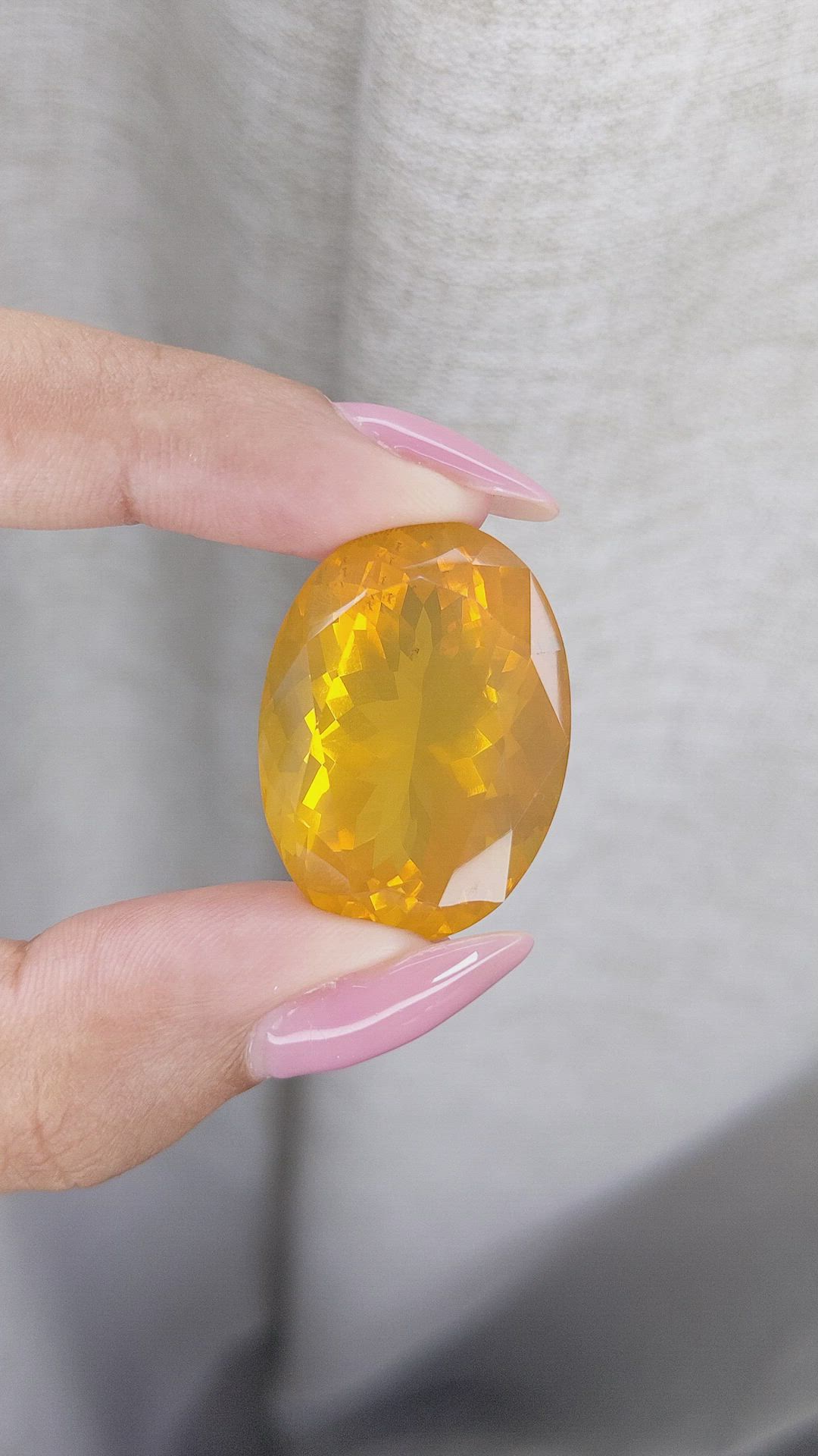 40.36 Ct. Orange Fire Opal from Mexico Size Video