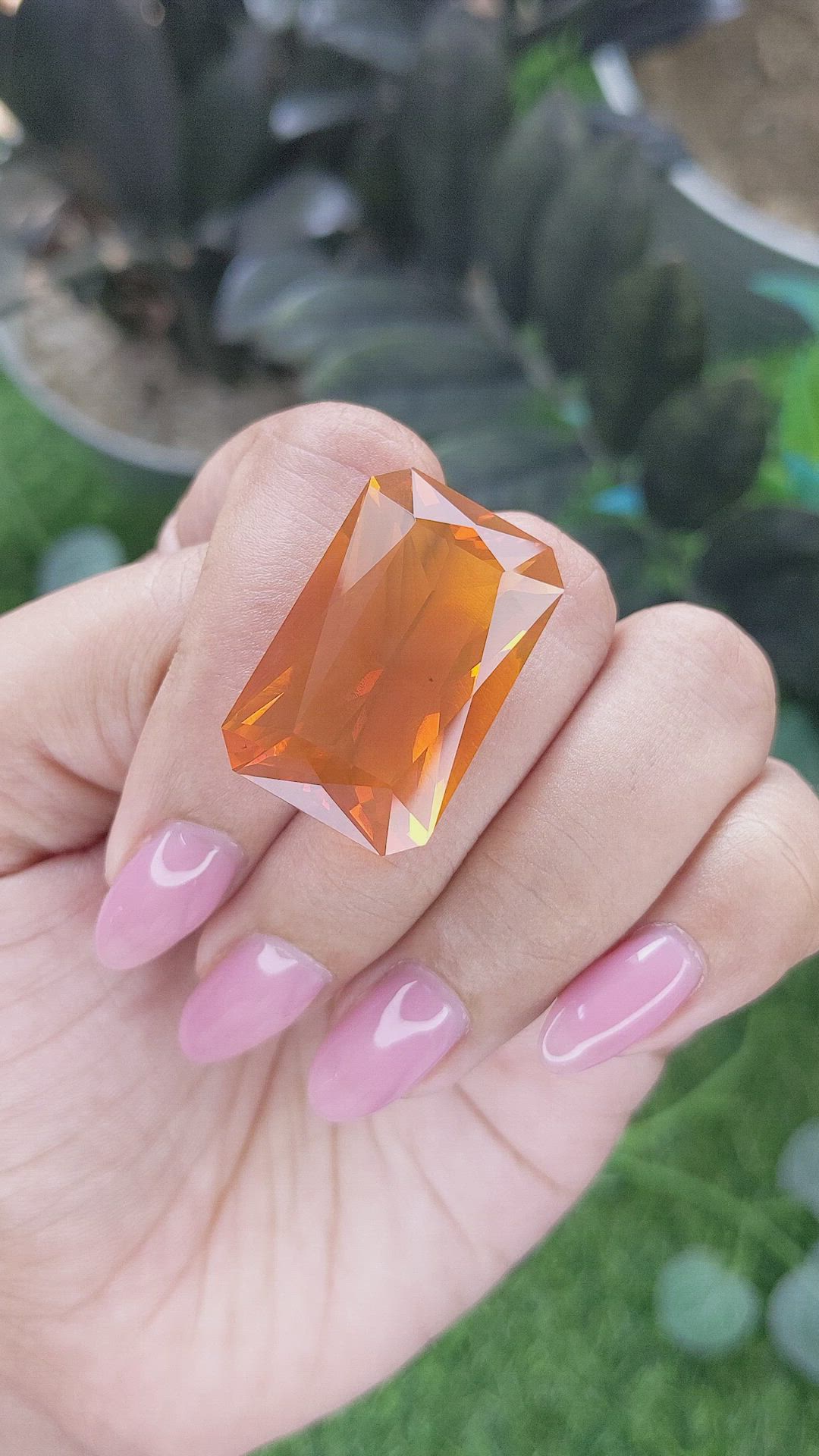 29.62 Ct. Orange Fire Opal from Mexico Size Video