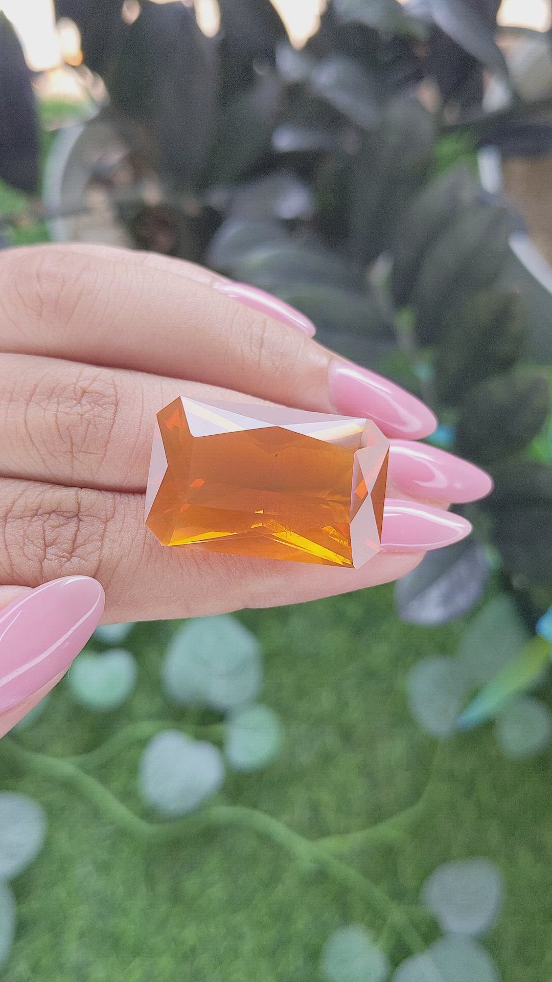 29.62 Ct. Orange Fire Opal from Mexico Size Video