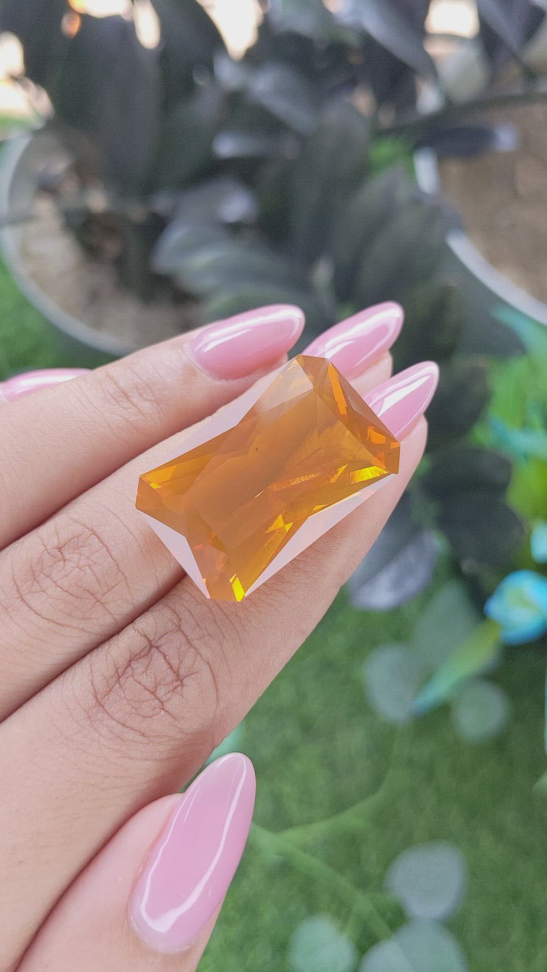 29.62 Ct. Orange Fire Opal from Mexico Size Video