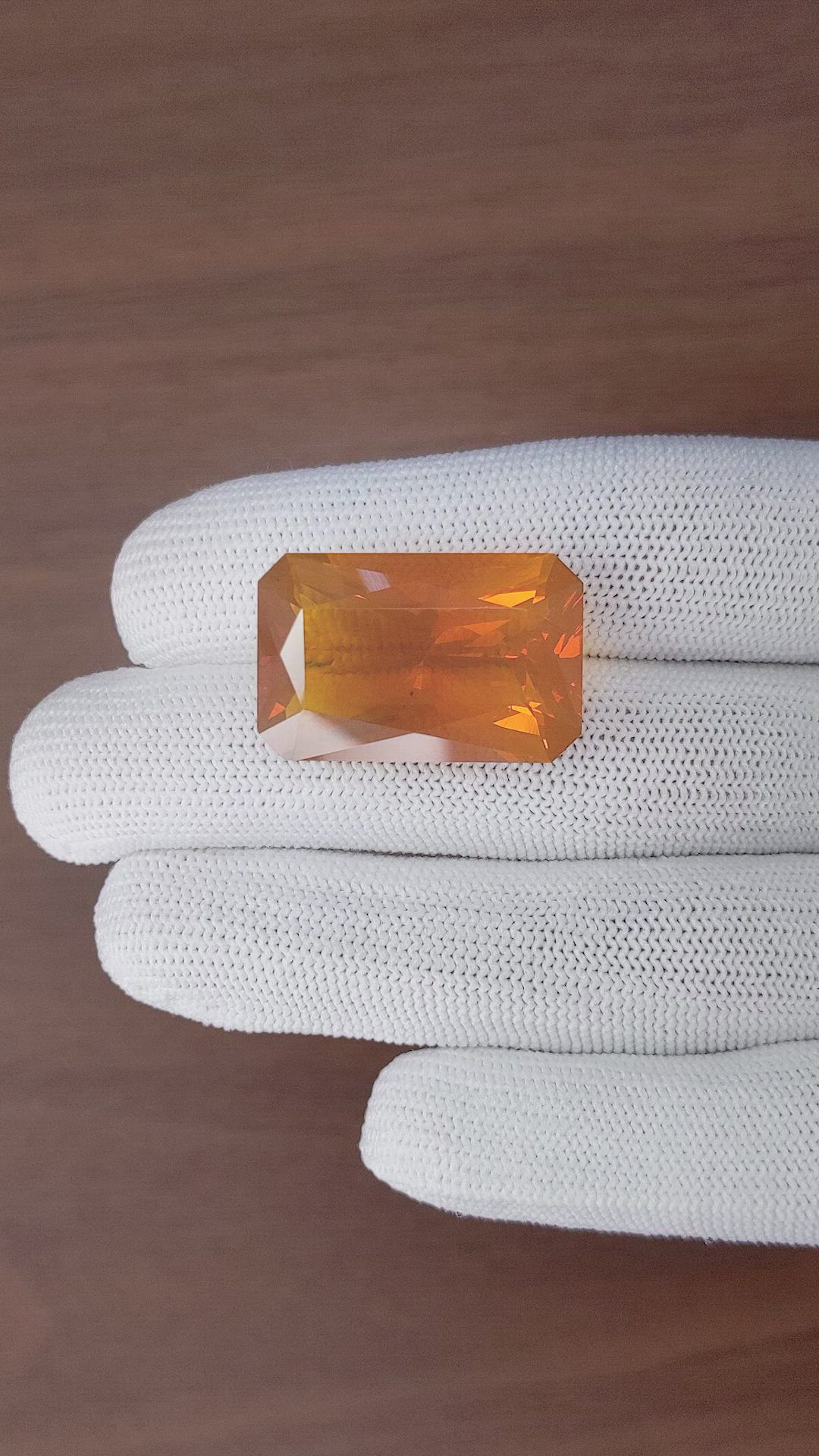 29.62 Ct. Orange Fire Opal from Mexico Size Video