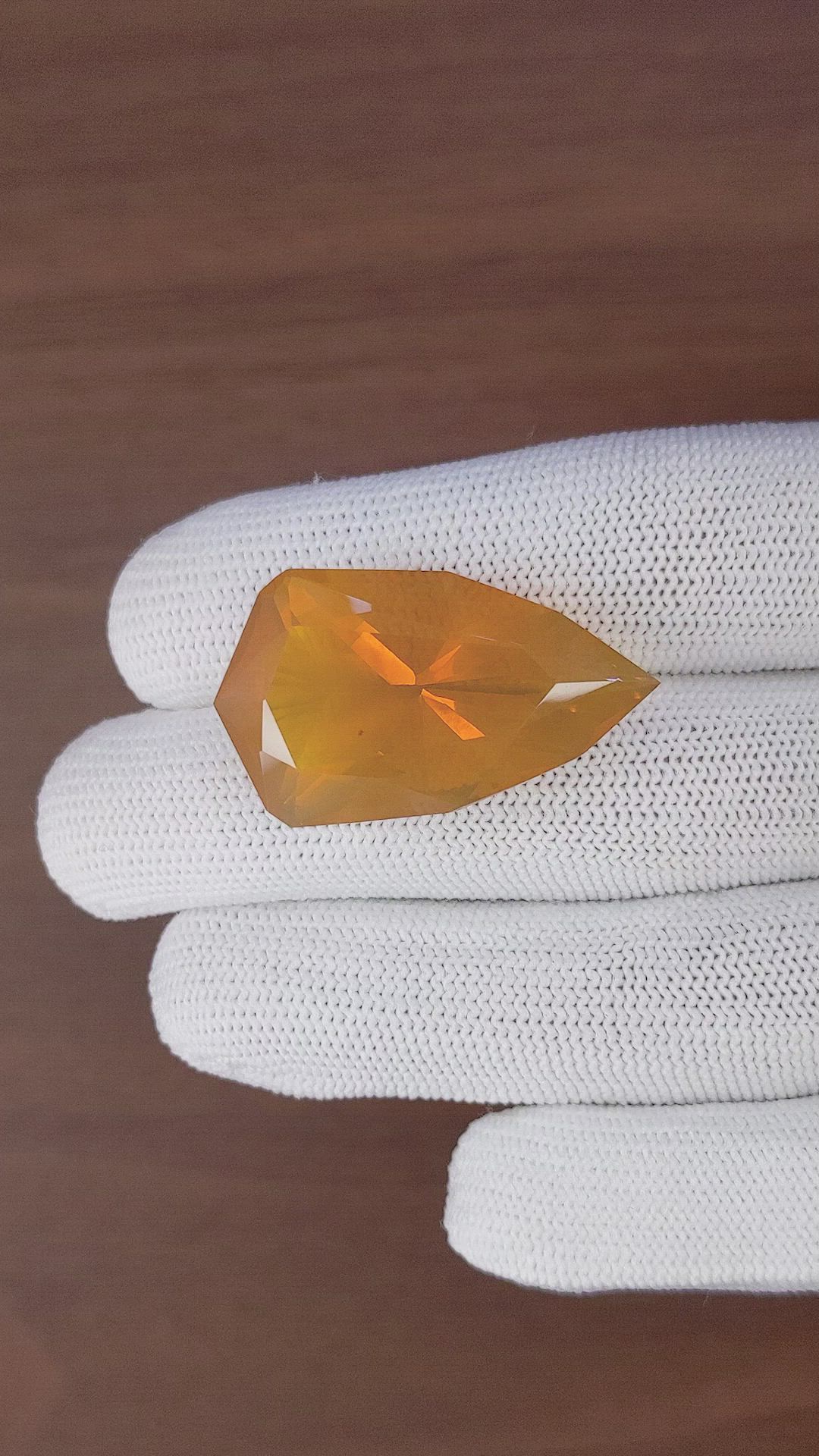 31.44 Ct. Orange Fire Opal from Mexico Size Video