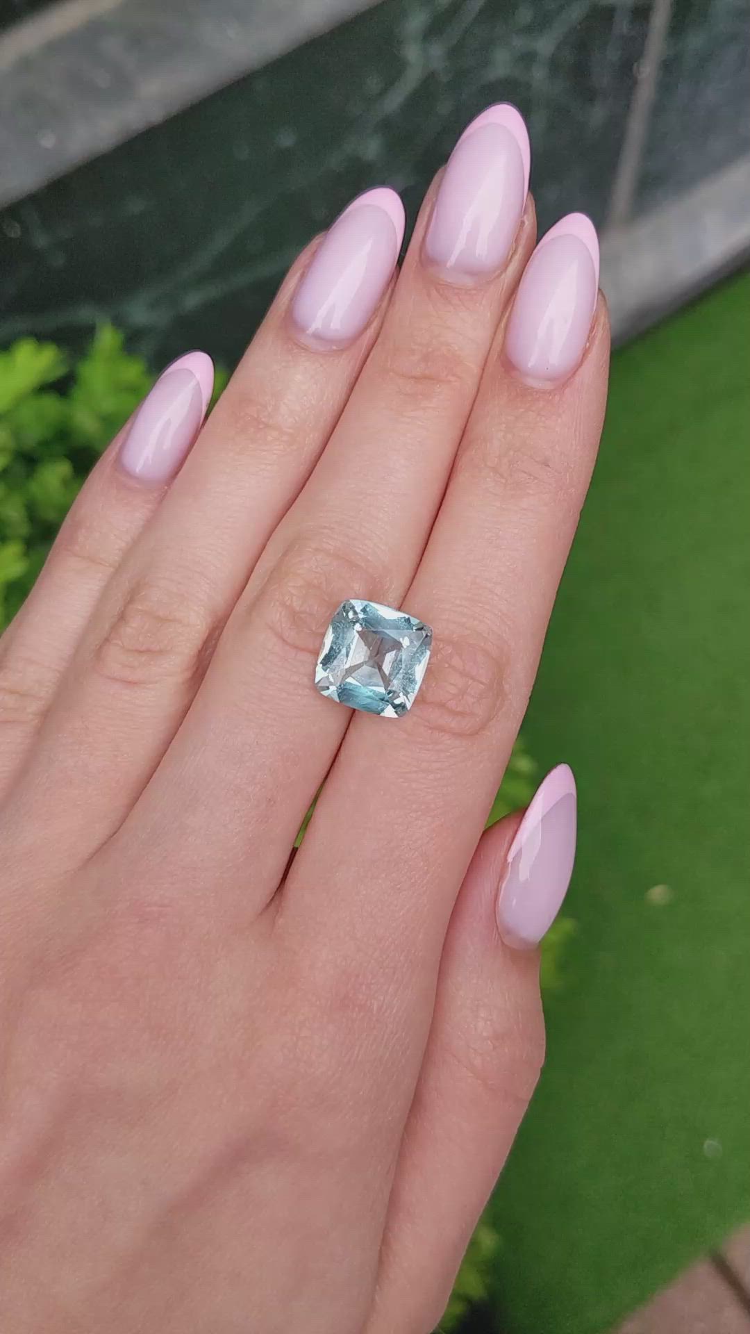 5.57 Ct. Blue Aquamarine from Brazil Size Video