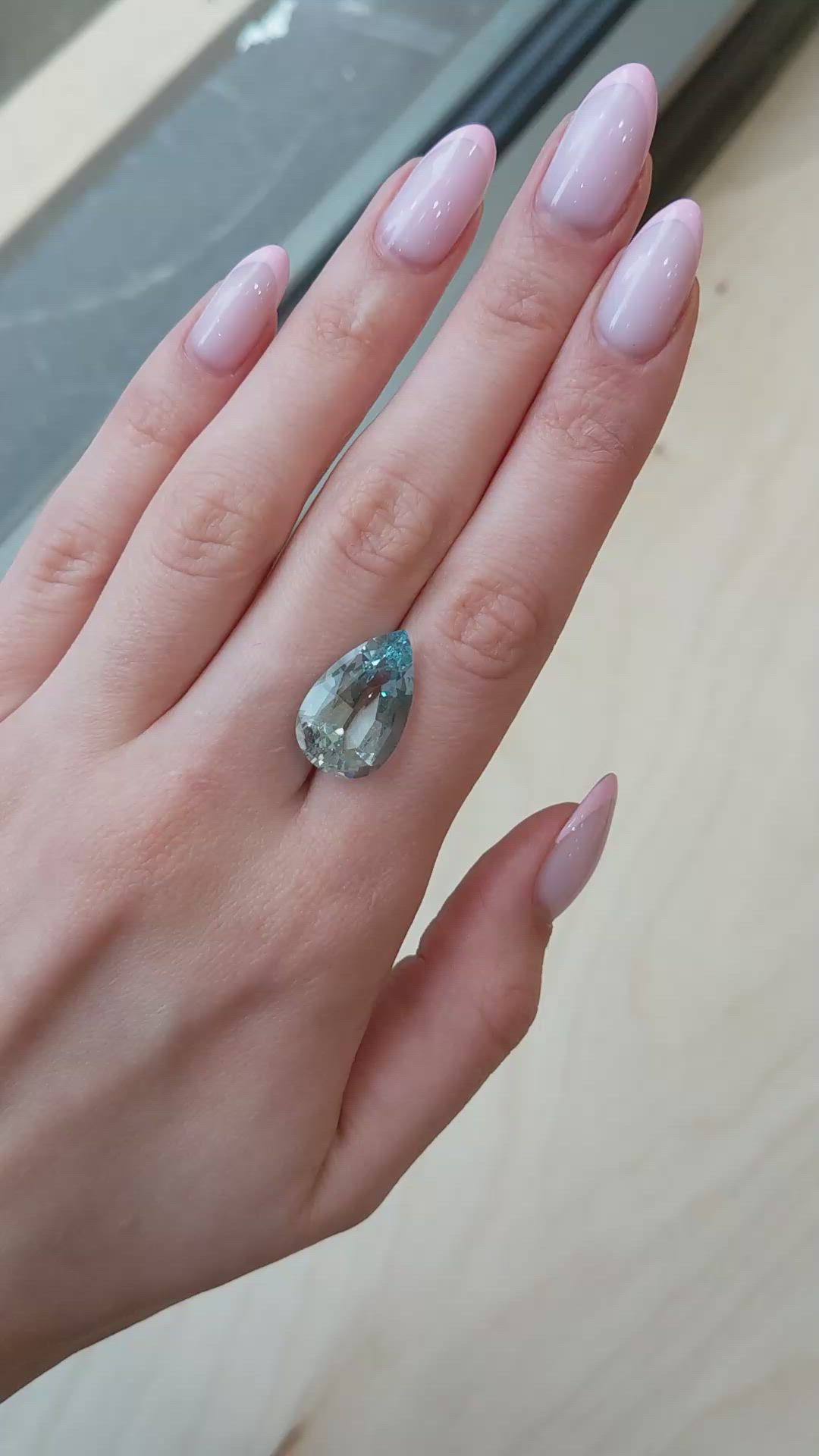 11.70 Ct. Blue Aquamarine from Brazil Size Video