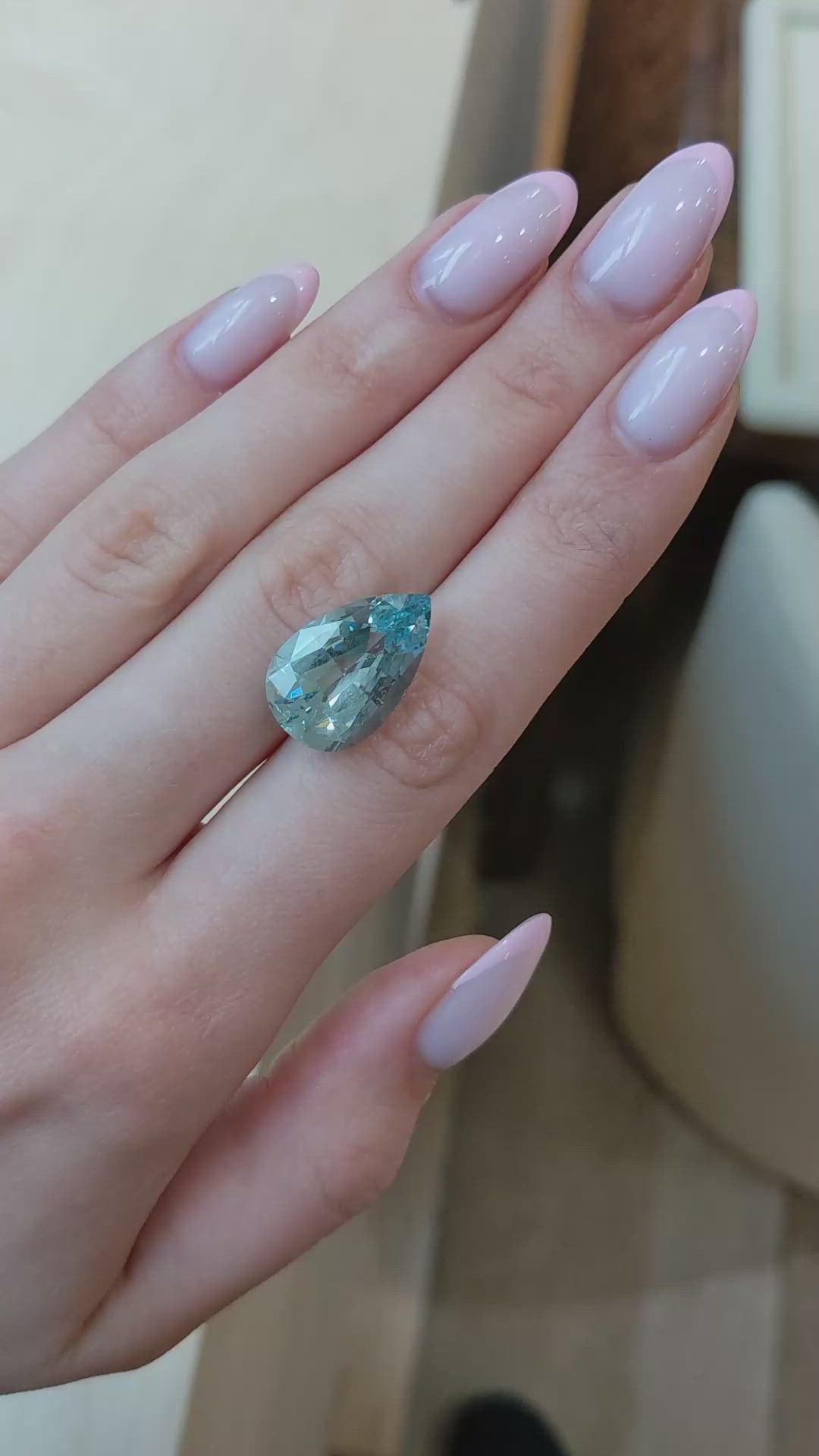 11.70 Ct. Blue Aquamarine from Brazil Size Video