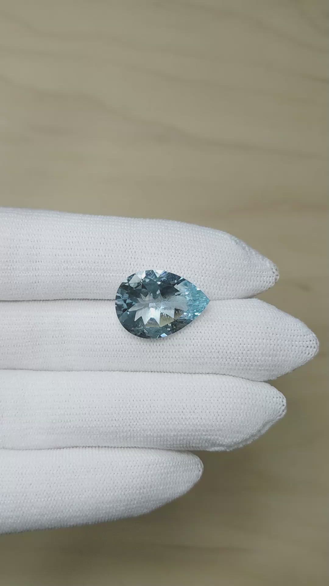 11.38 Ct. Blue Aquamarine from Brazil Size Video